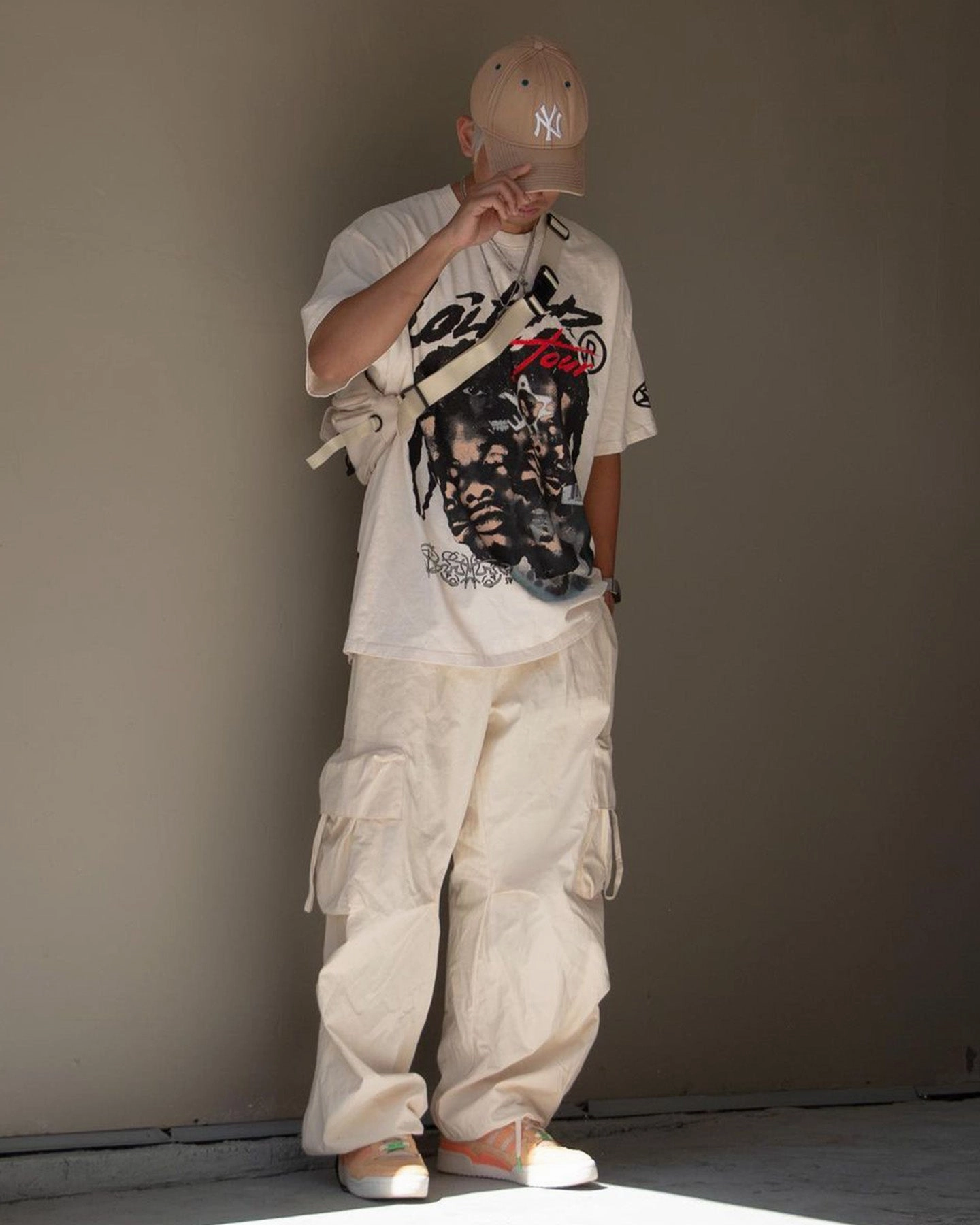 Loiter Rager Vintage T-Shirt Off White Smart Casual Look AntiPillingTreatment
