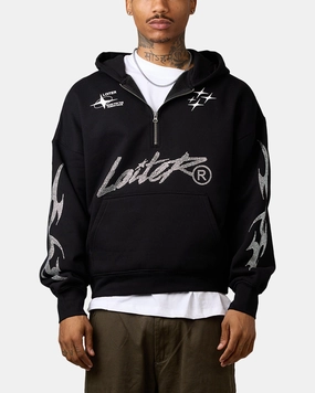 Loiter Rave Rhinestone Hoodie Black Essential Fit