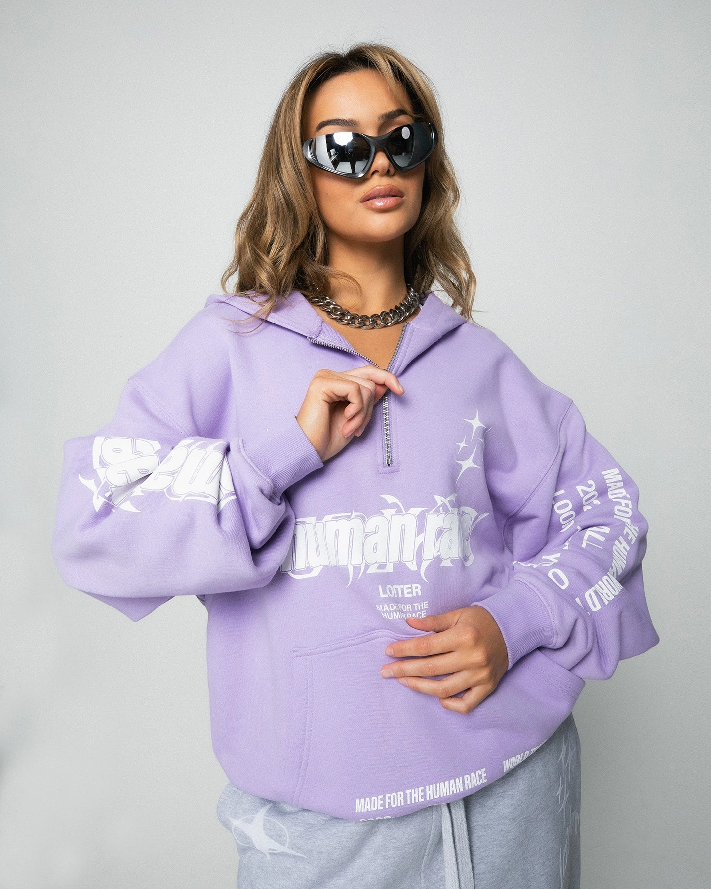 Loiter Rave Zip Hoodie Lilac Picture