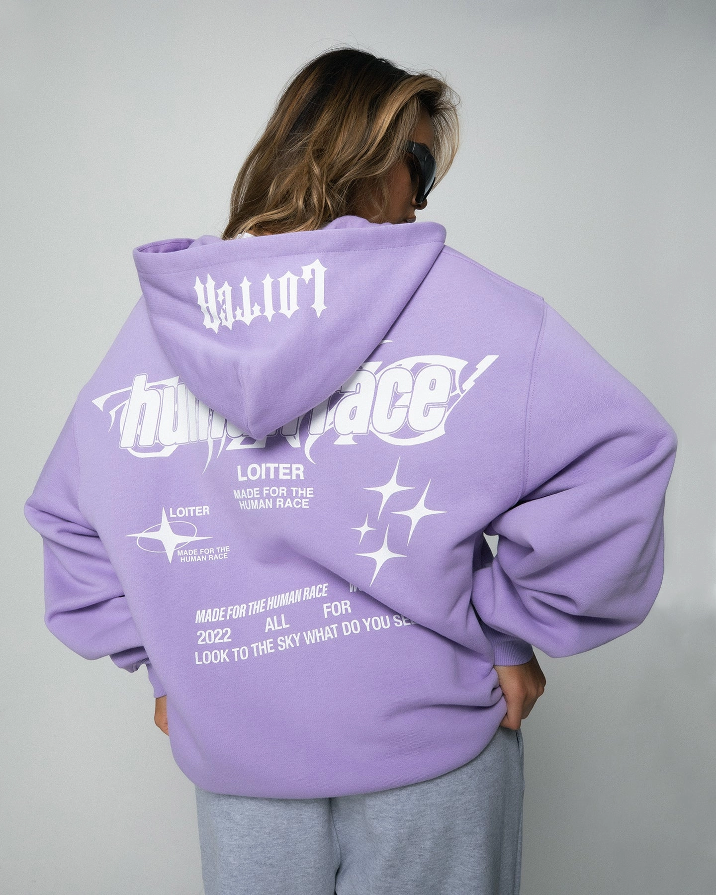 Loiter Rave Zip Hoodie Lilac Clue