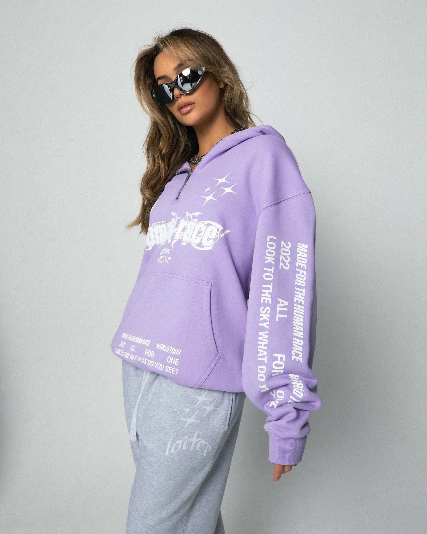 MoistureWicking Loiter Rave Zip Hoodie Lilac