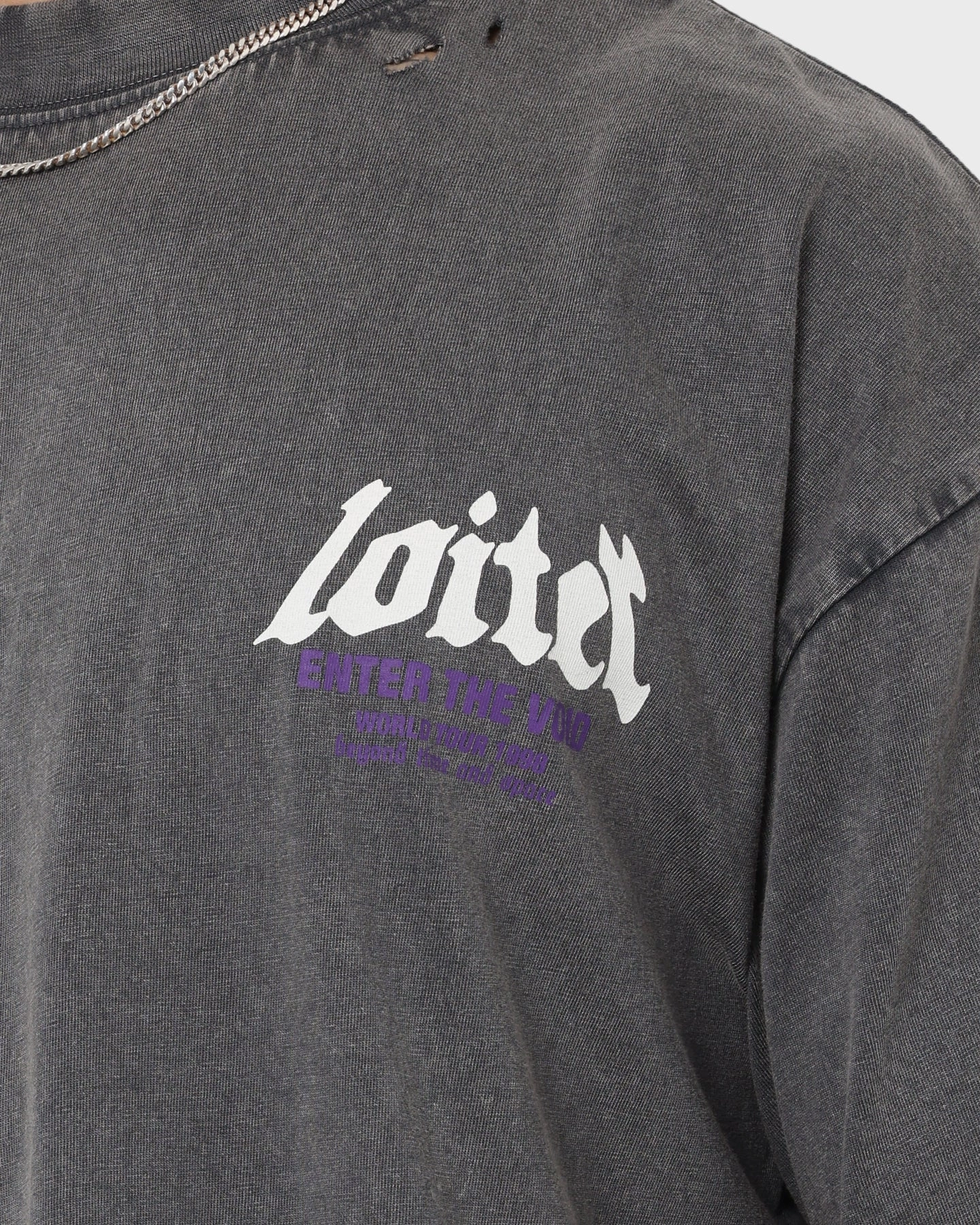 spring fashion Loiter Retrograde Vintage T-Shirt Charcoal