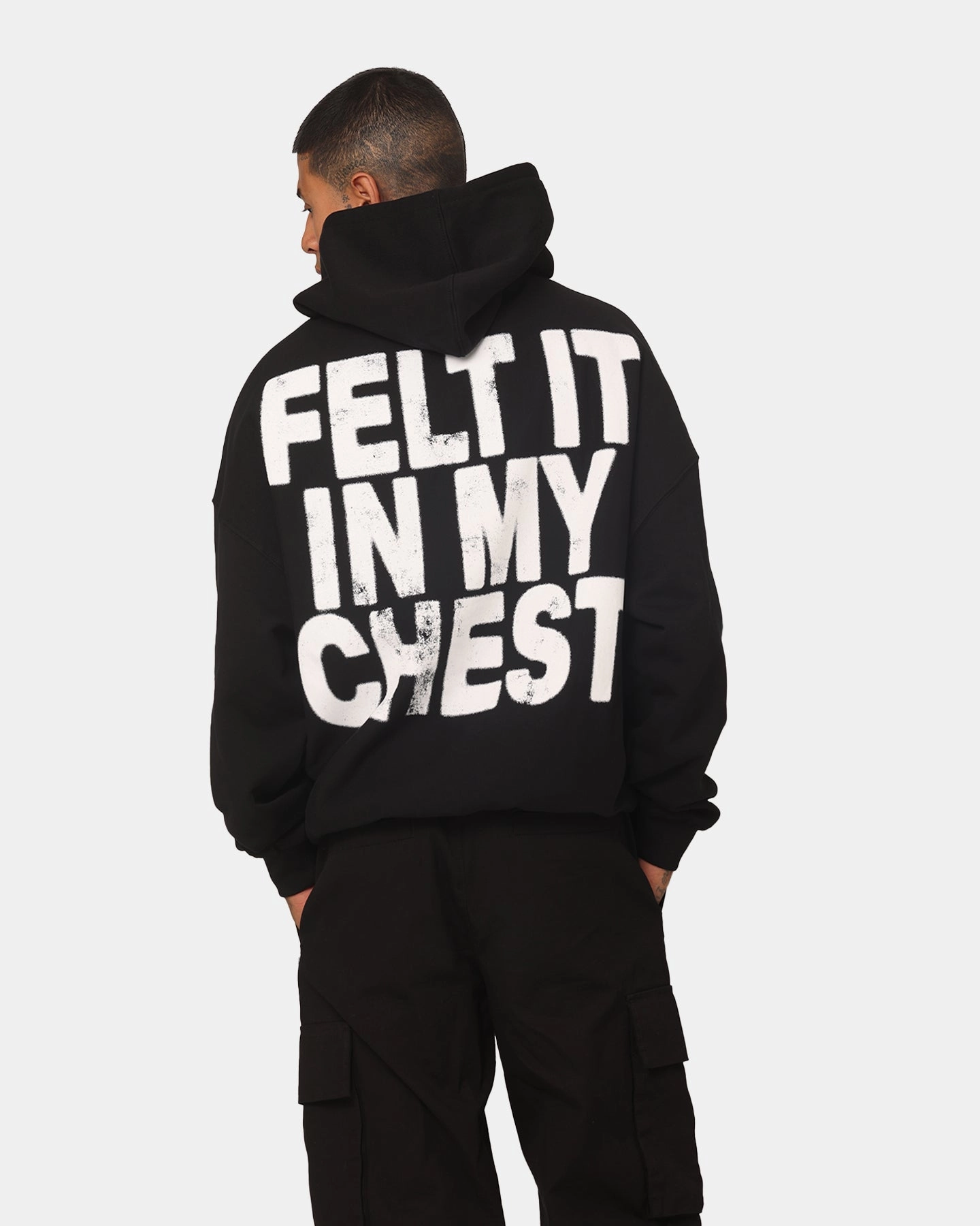 Loiter Ribcage Vintage Hoodie Black Dry Touch runway show