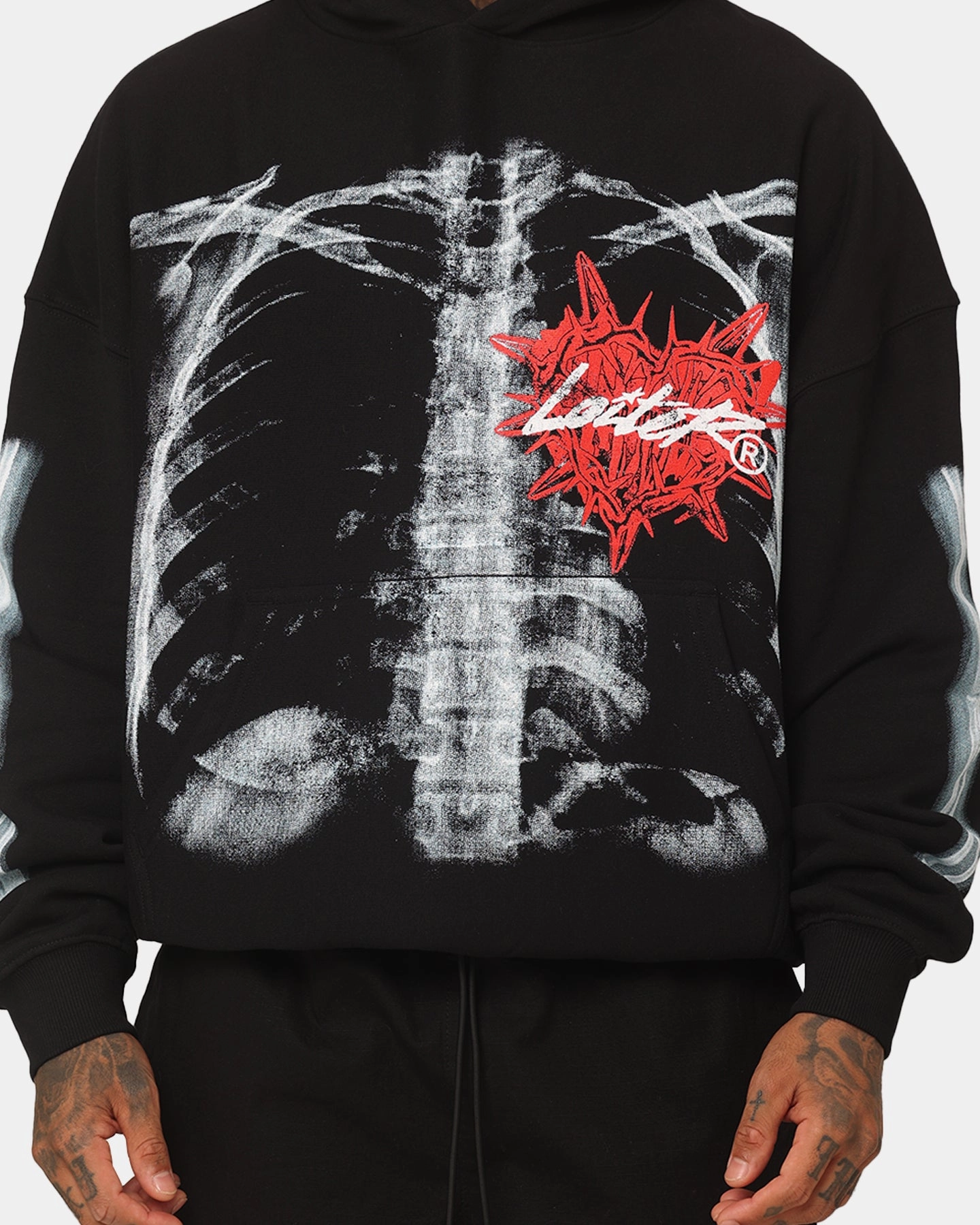 Easter wear Loiter Ribcage Vintage Hoodie Black