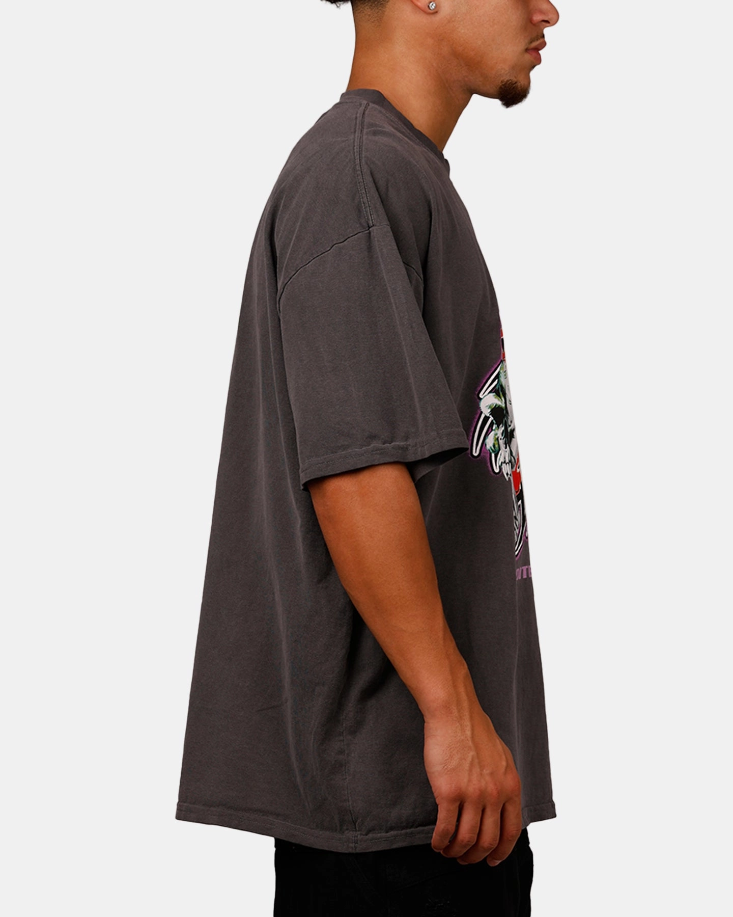 Comfy and Soft QuickDry Material Loiter Rip N Dip T-Shirt Charcoal