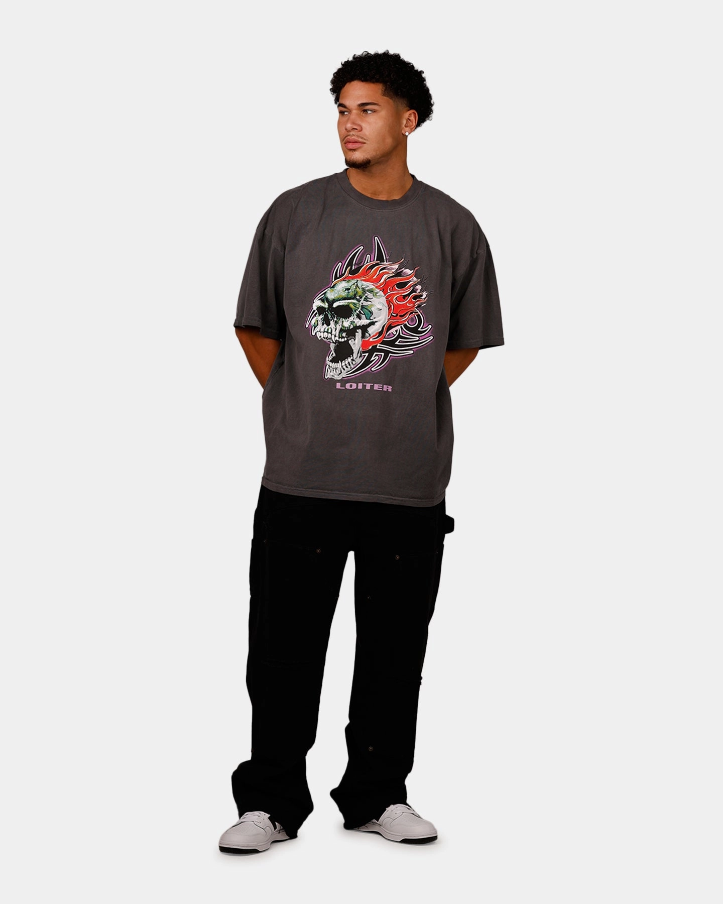 Loiter Rip N Dip T-Shirt Charcoal Breathable knit Day-to-Day Comfort