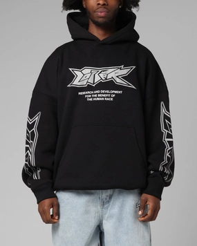 Slim Fit Cut Loiter Runway Hoodie Black