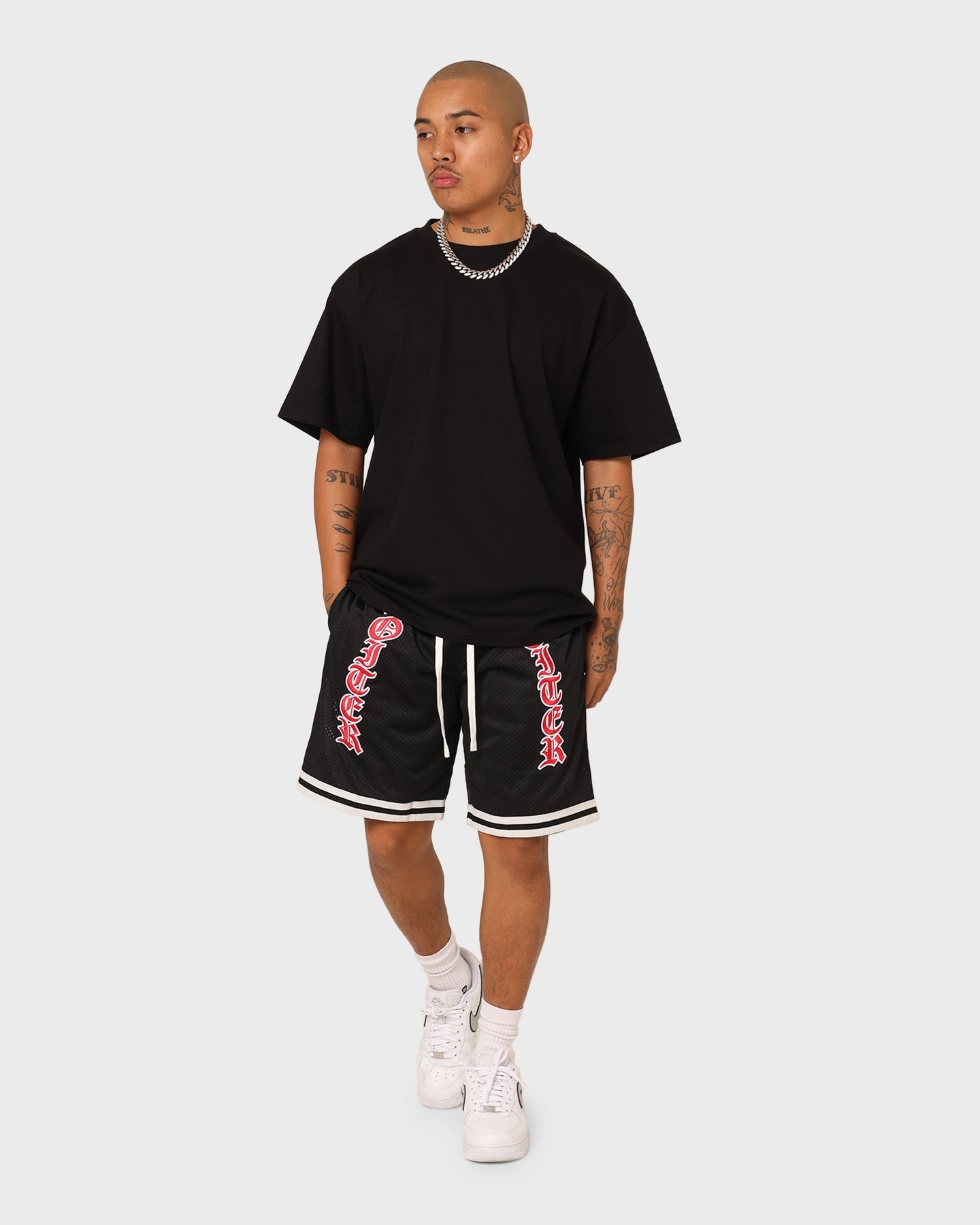 Loiter Script Ball Shorts Black Flexible Gusset Design