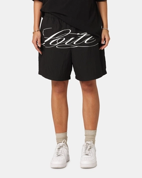 Loiter Script Walk Shorts Black Gentle On Skin