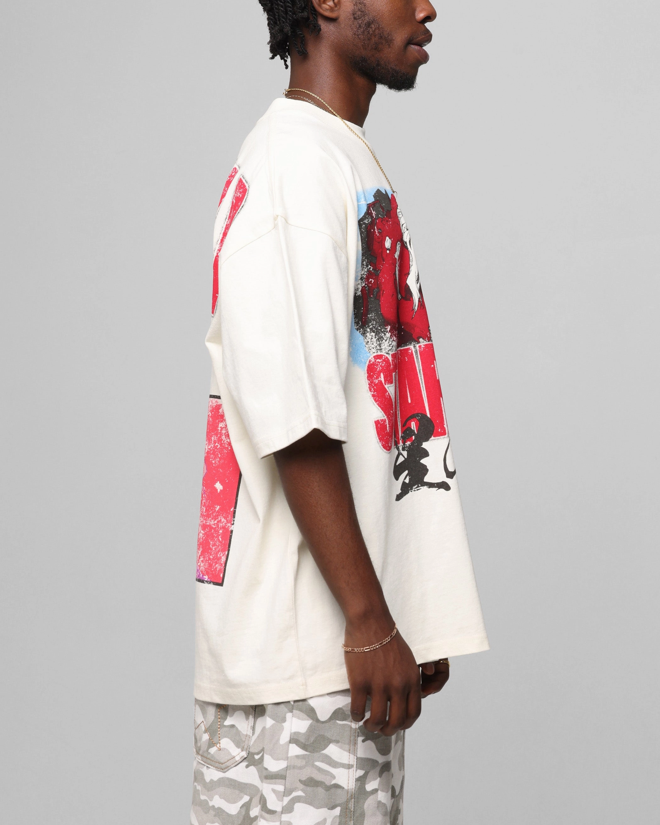 Loiter Sebastian Vintage T-Shirt Off White ThermoregulatingFabric Outdoor Comfort