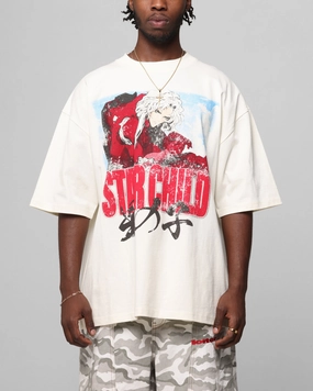 Loiter Sebastian Vintage T-Shirt Off White Distressed Hem Finish Street Smart