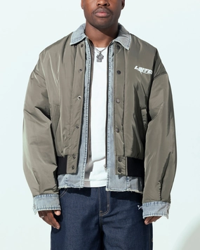 Loiter Shadow Layered Bomber Jacket Khaki Bonnet