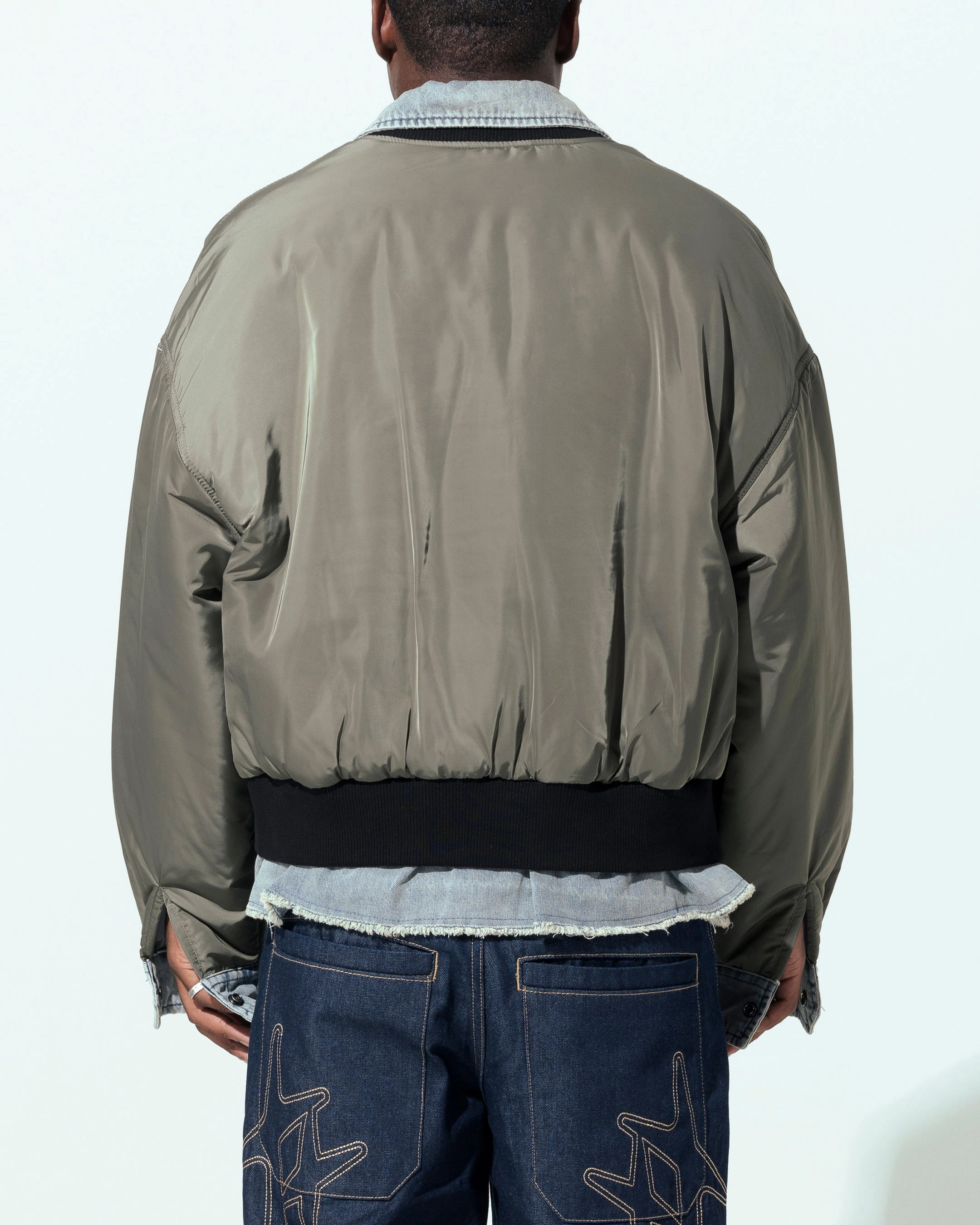 Loiter Shadow Layered Bomber Jacket Khaki Compressed Packaging