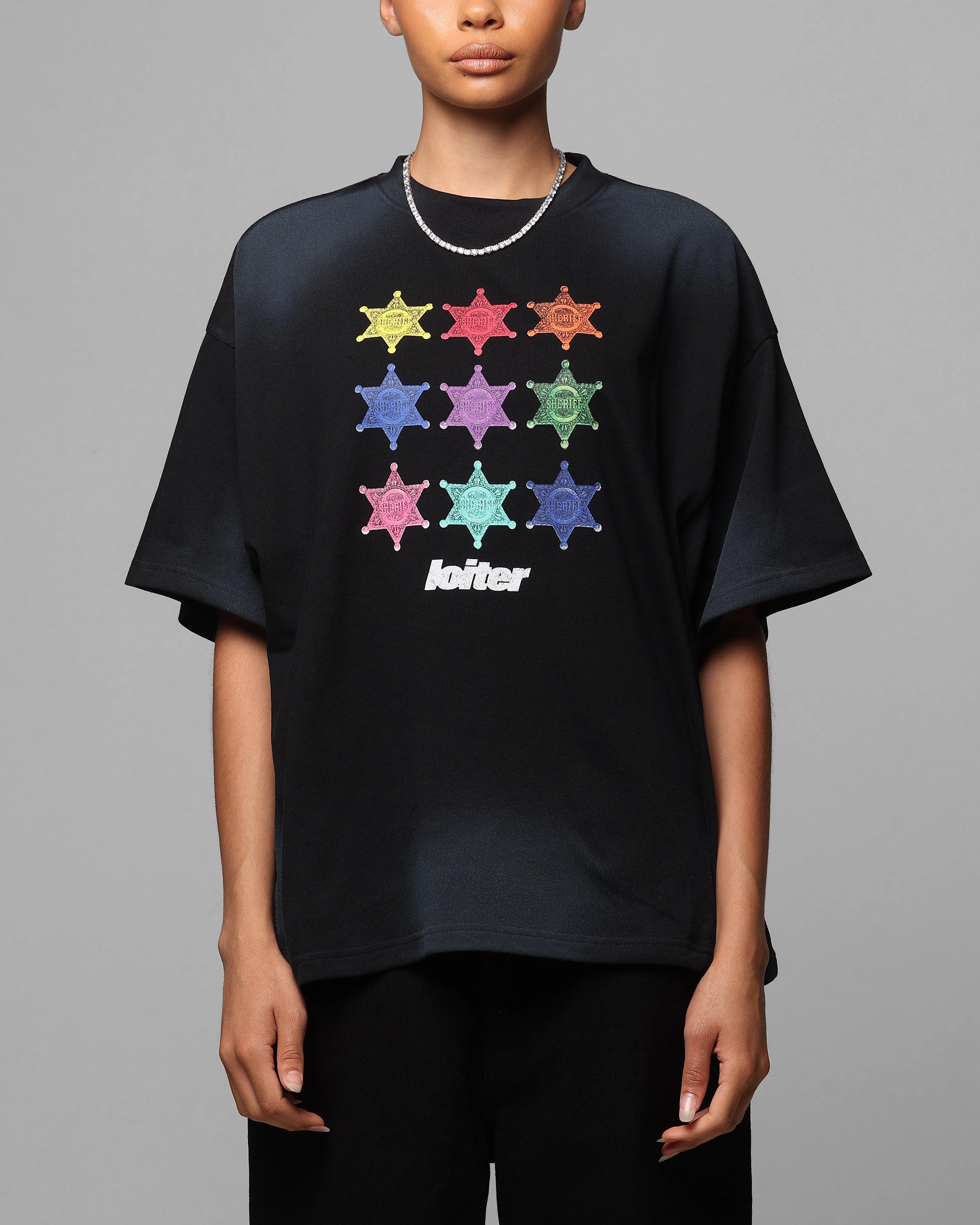 Loiter Sherif Vintage T-Shirt Washed Black Fit For Comfort MicroPiqueKnit