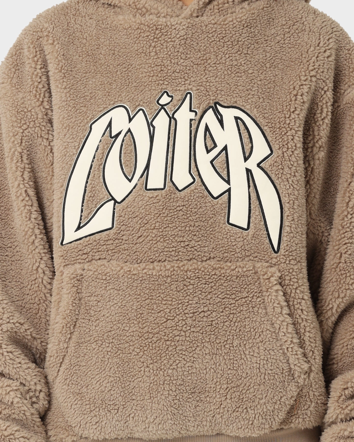 suitable for sports competitions Formal Event Loiter Sherpa Hoodie Tan