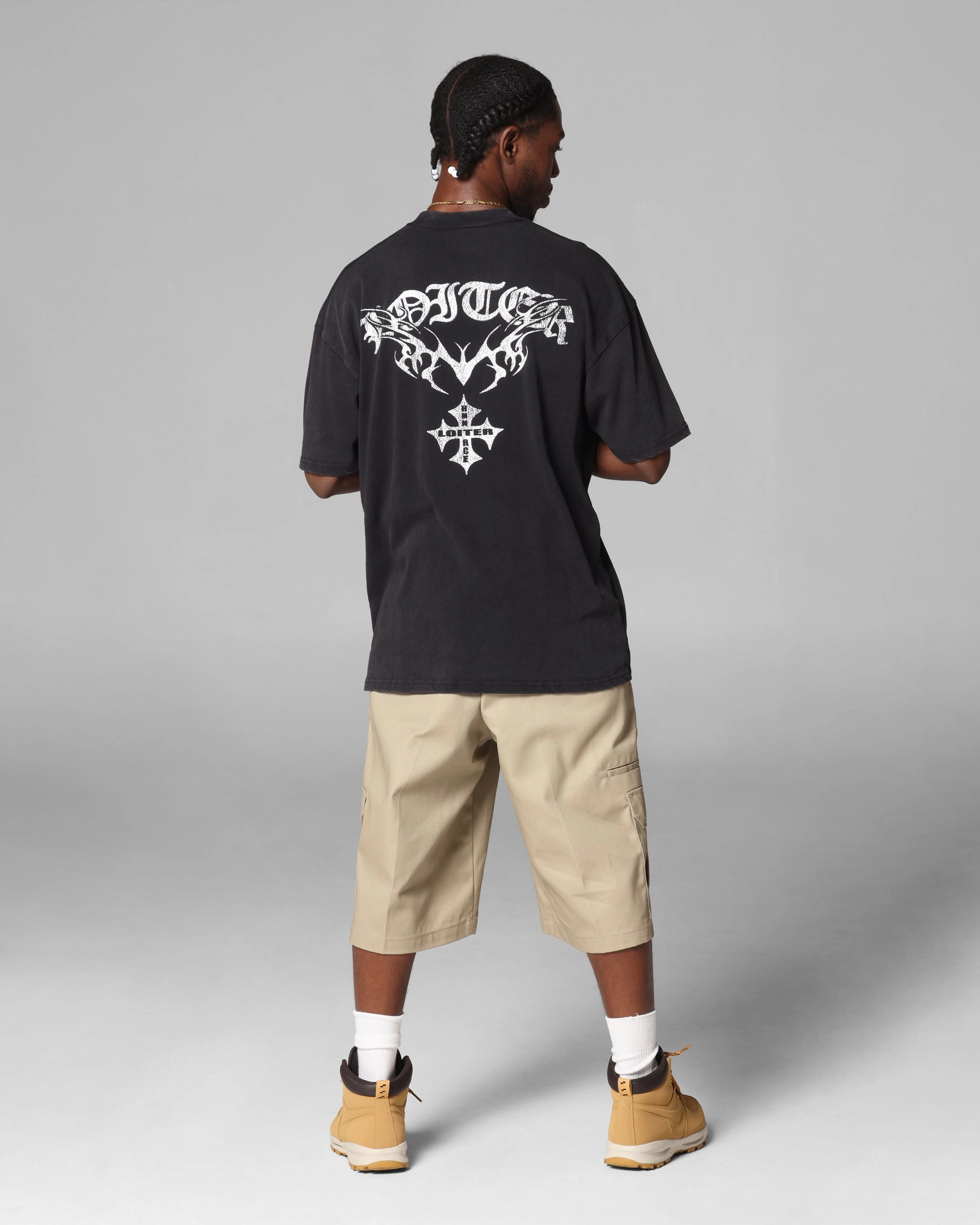 Loiter Shogun Vintage T-Shirt Black Acidwash Essential Clothing Recommended