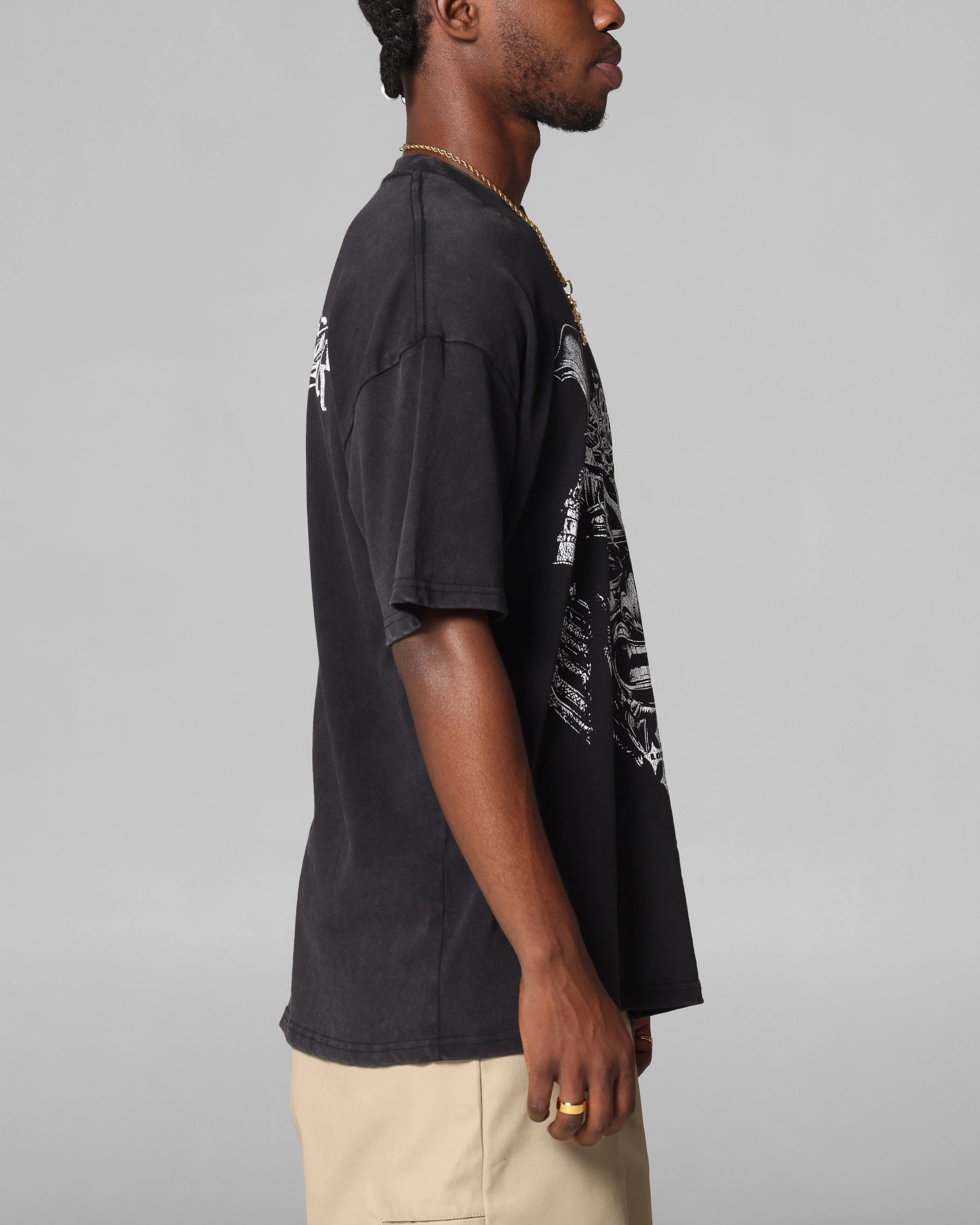 Loiter Shogun Vintage T-Shirt Black Acidwash Wrinkle Resistant