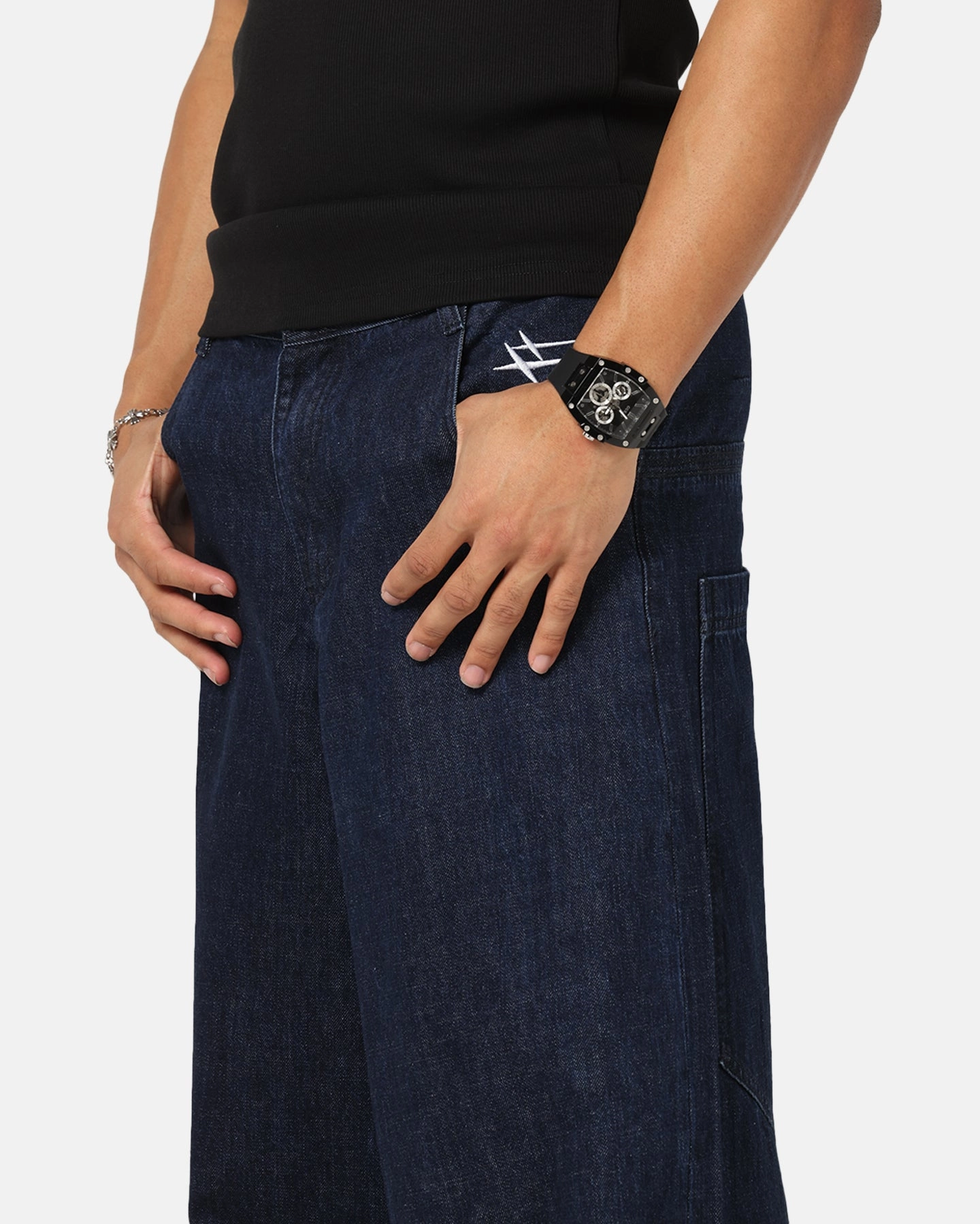Sustainable Denim Production Loiter Skate Jeans Dark Indigo
