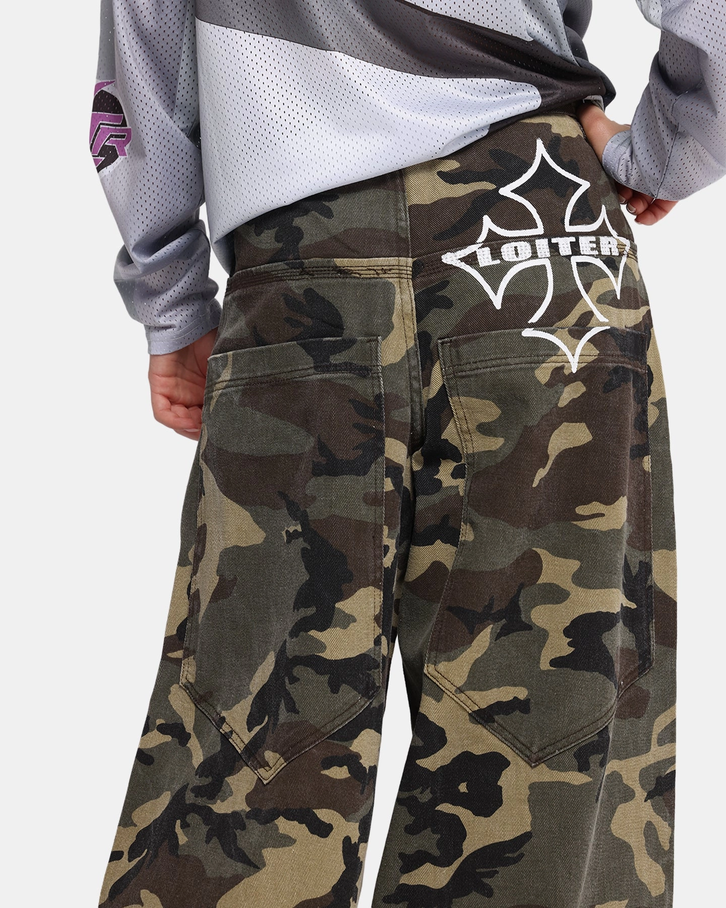 Fits Everyone Loiter Skate Jeans Woodland Camo