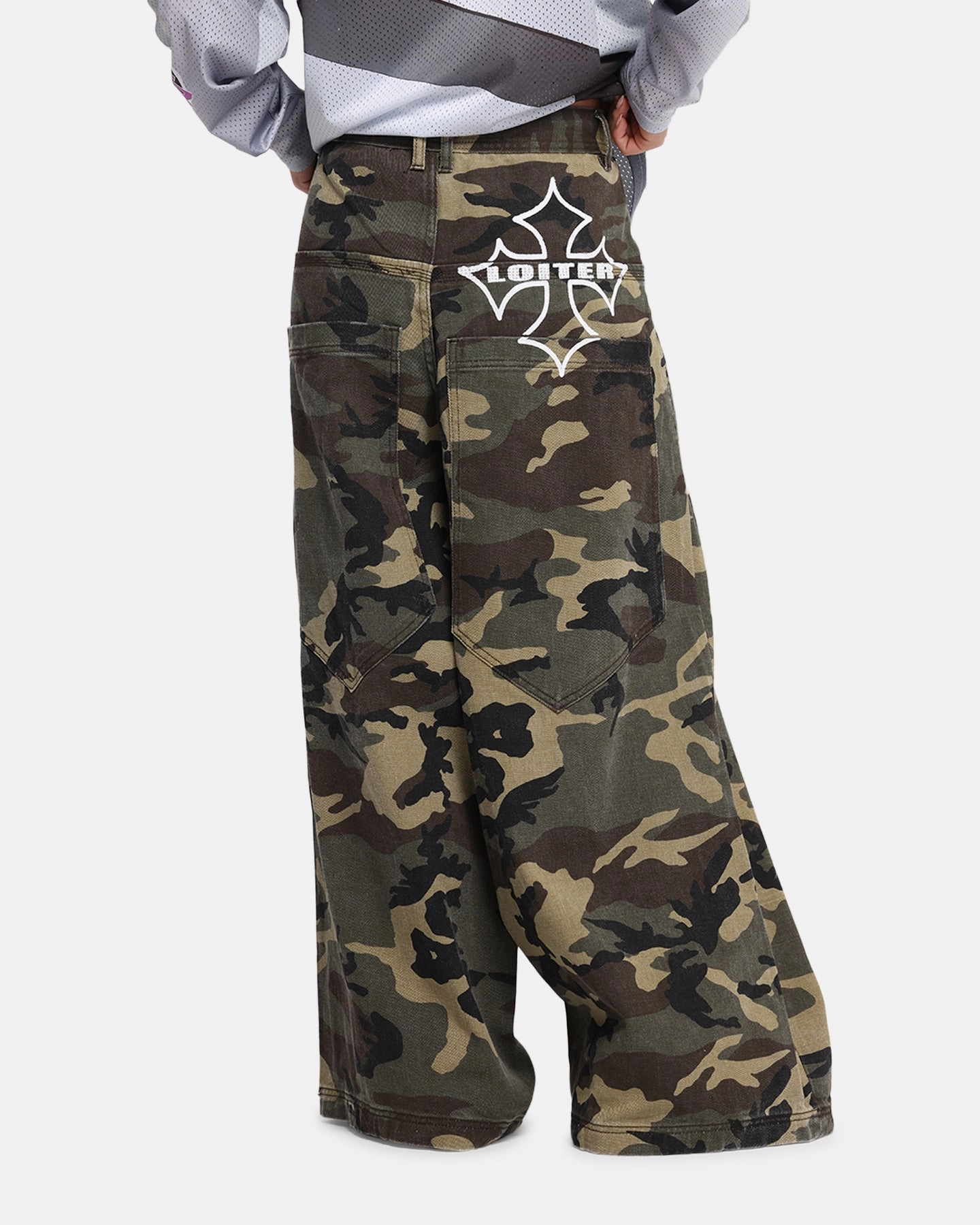 Loiter Skate Jeans Woodland Camo Universal Fit Sizing Neutral Cut