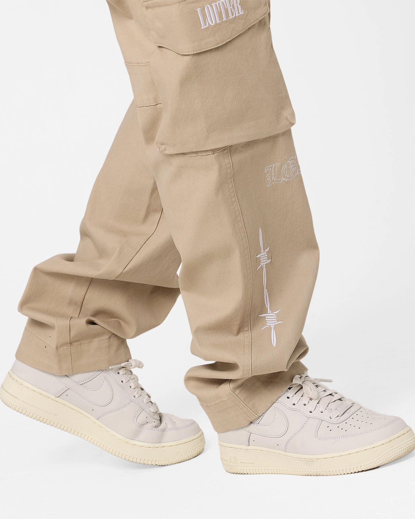 Loiter Sketch Cargo Pants Off White Cozy and Soft