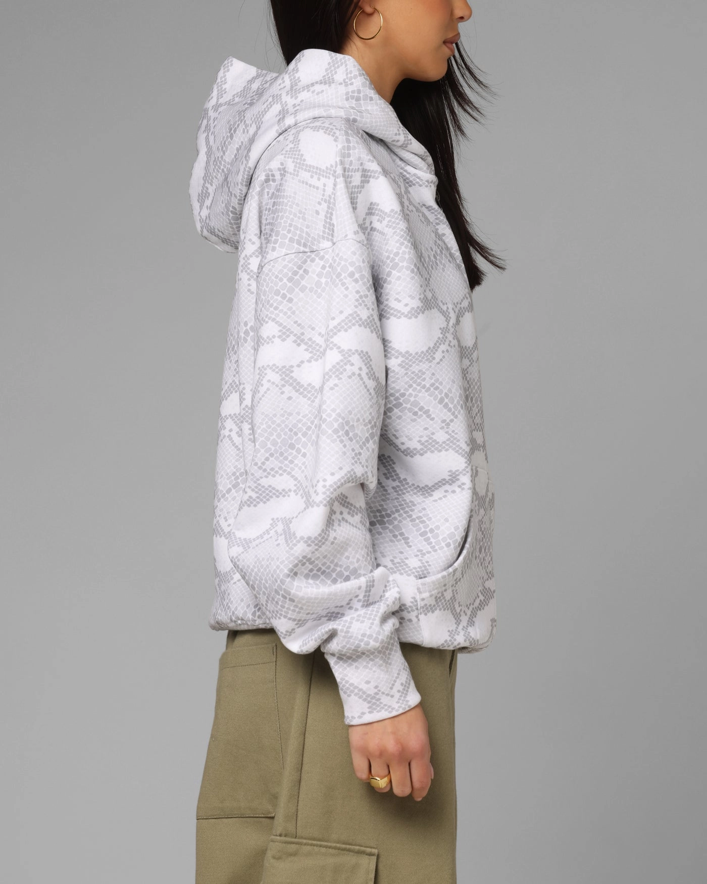Ventilated Back Authorize Loiter Slither Zip Hoodie Grey
