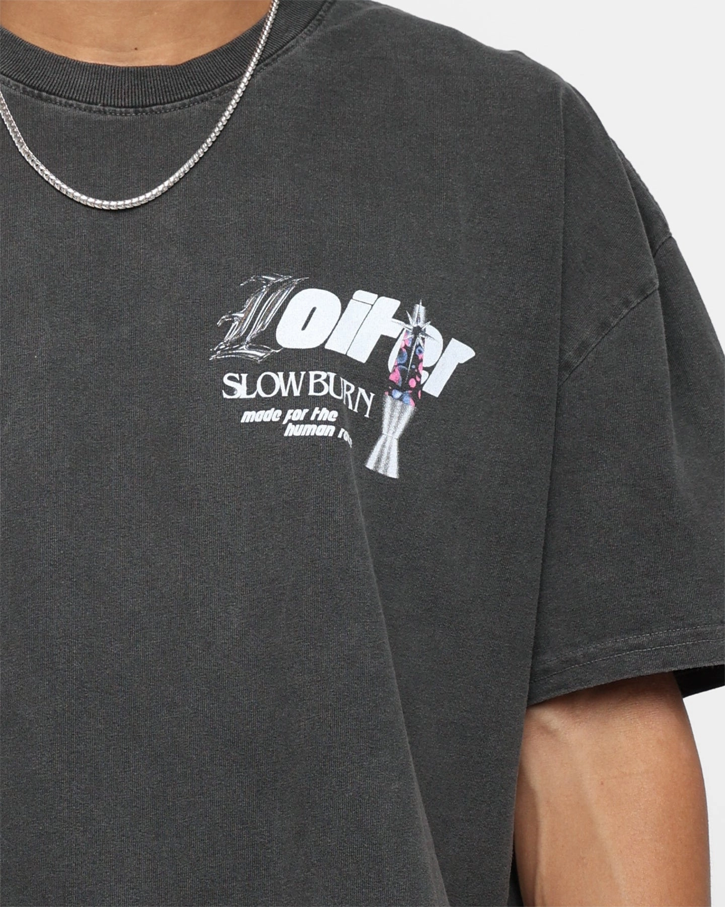 Standard Body Fit Chic Comfort Style Loiter Slow Burn T-Shirt Vintage Black