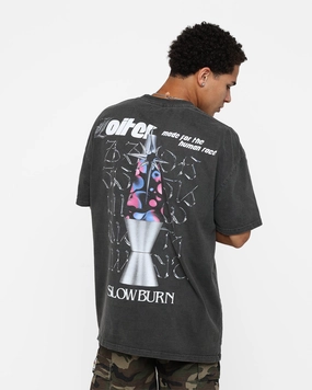 Loiter Slow Burn T-Shirt Vintage Black Simple Yet Elegant Basic Piece