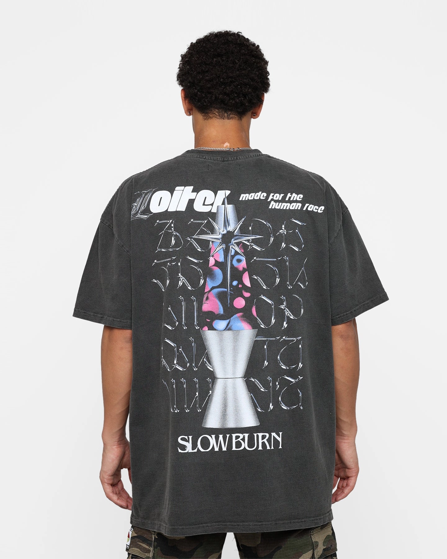 Loiter Slow Burn T-Shirt Vintage Black Job Interview