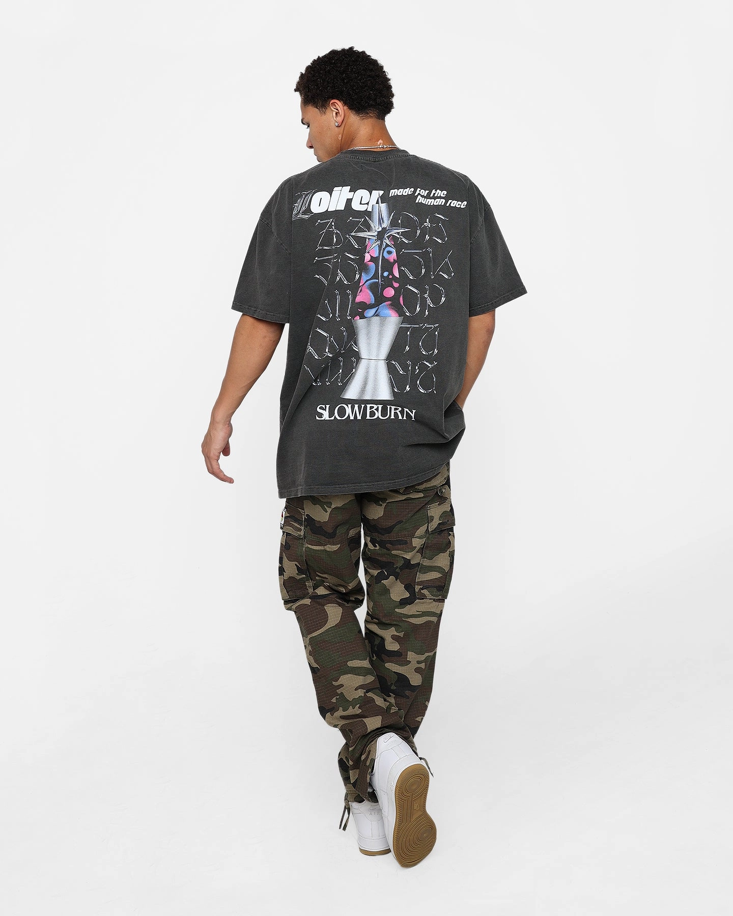 Versatile and Comfortable Loiter Slow Burn T-Shirt Vintage Black