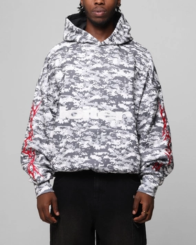 Contoured Hemline Loiter Soho Hoodie Snow Camo