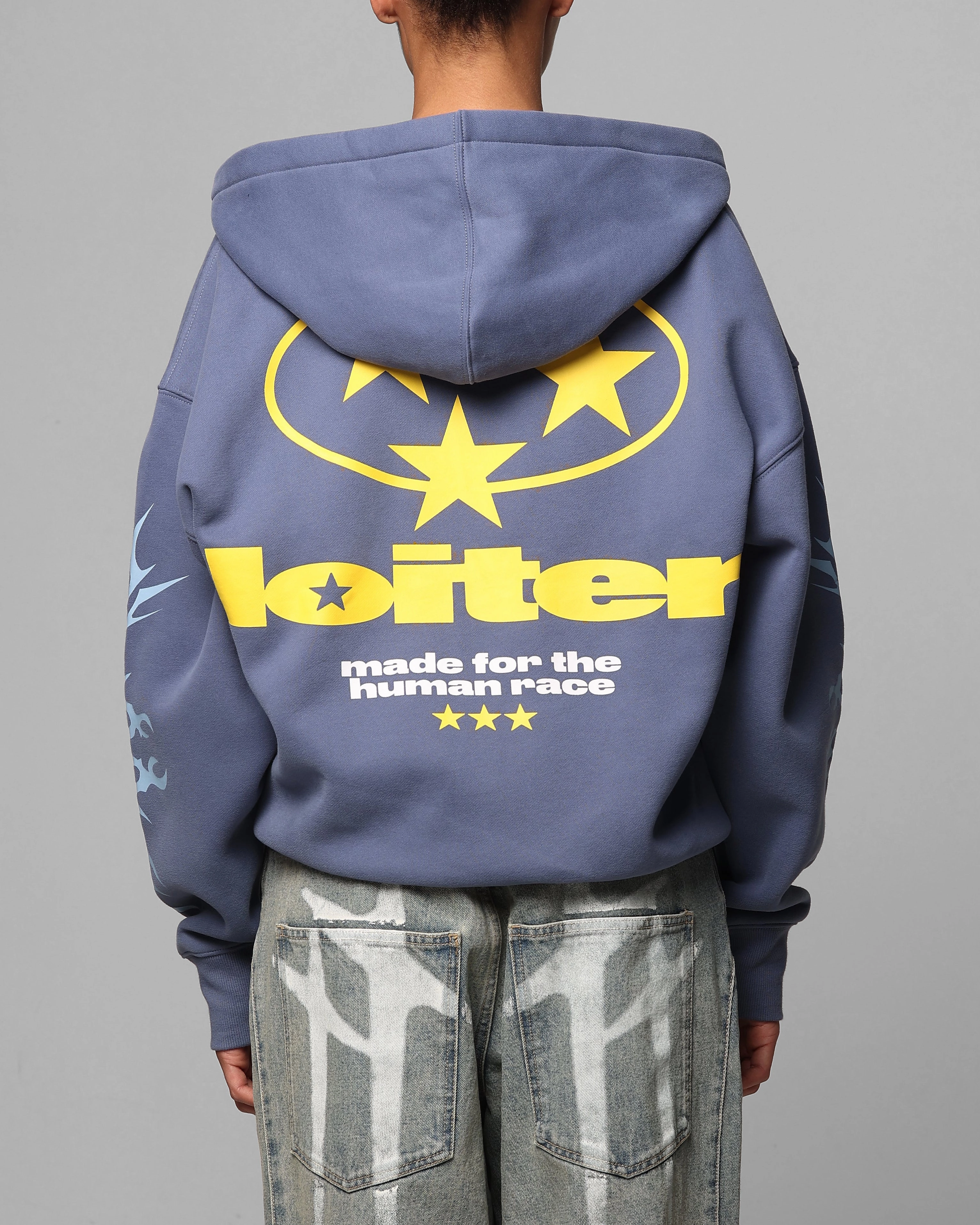 Loiter Solar Zip Hoodie Blue Rugged Outerwear