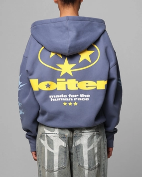 Loiter Solar Zip Hoodie Blue Rugged Outerwear