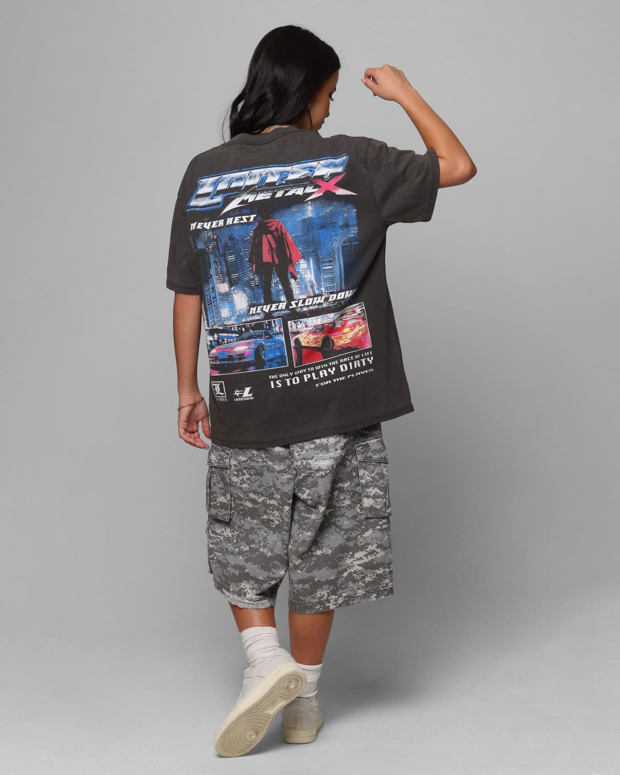 Slim fit sleekness Classic Color Loiter Speed Vintage T-Shirt Black Wash