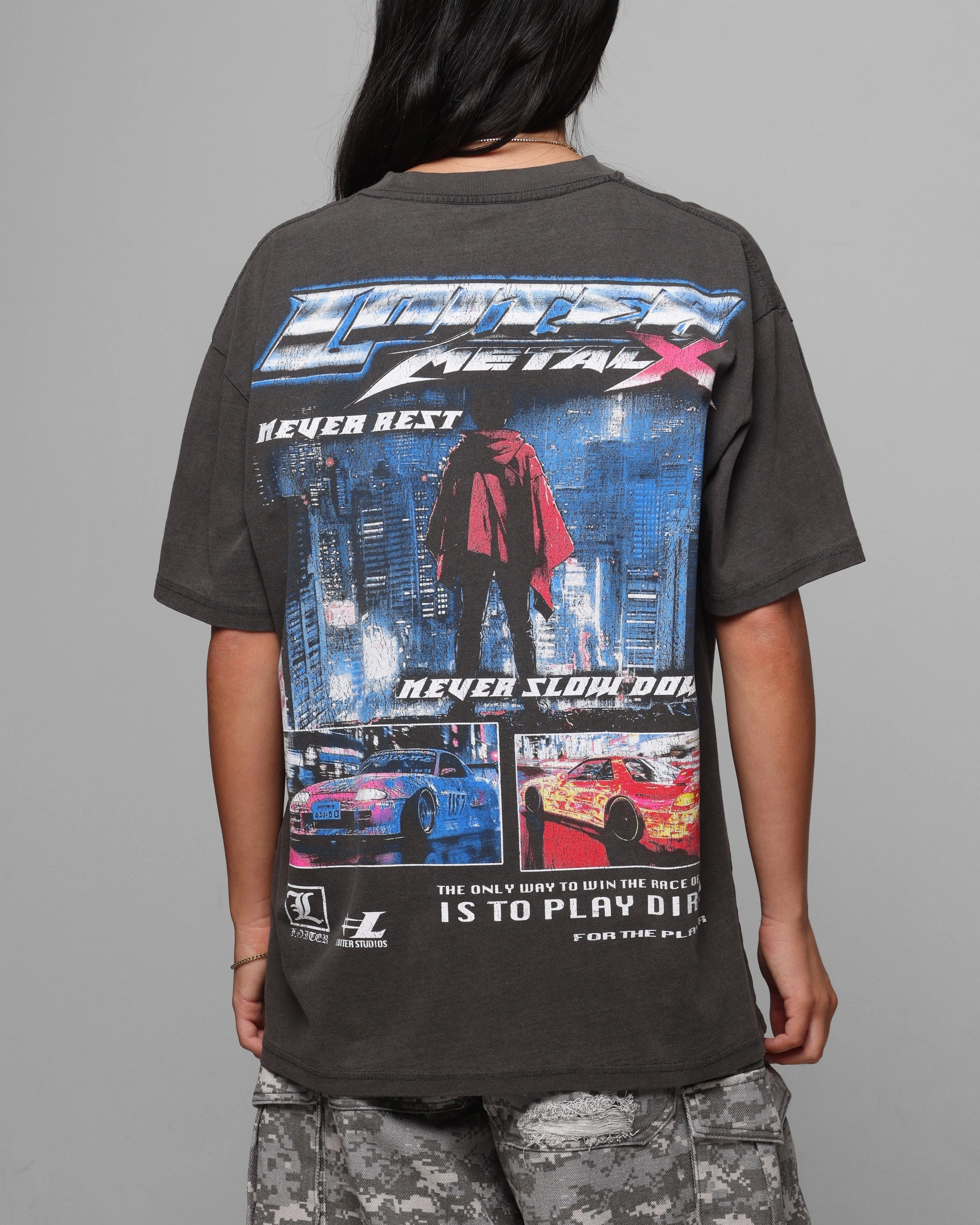 Loiter Speed Vintage T-Shirt Black Wash Light Layer