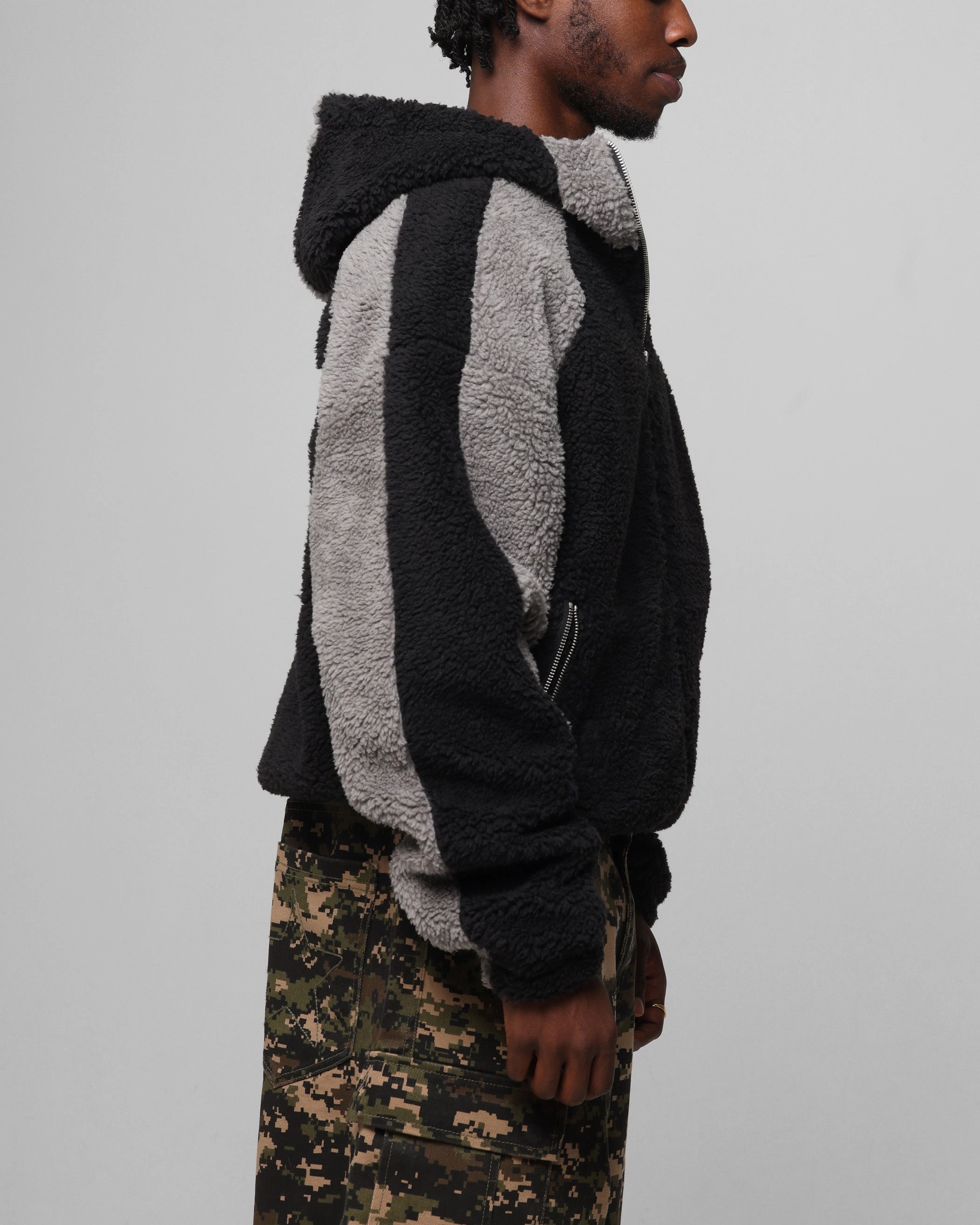 Loiter Speedway Fleece Jacket Black/Grey Rank