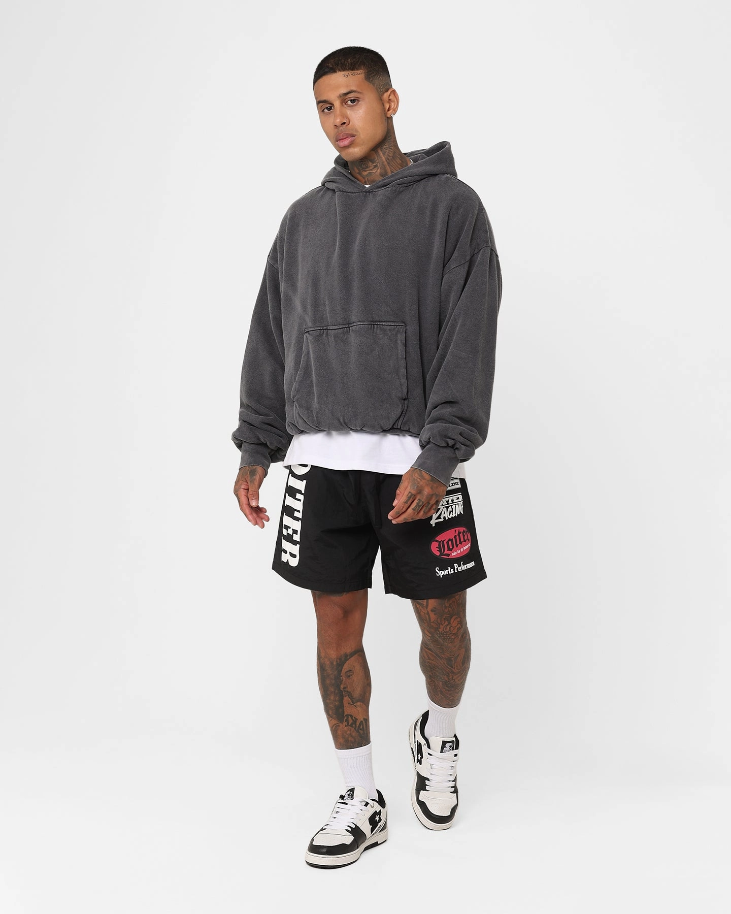 Athletic Wear Simple Fit Loiter Speedway Walk Shorts Black