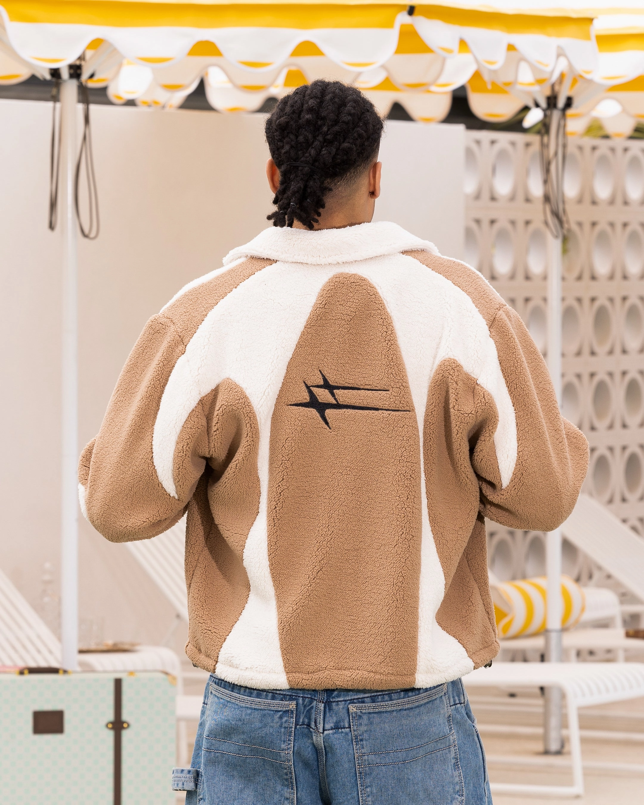Loiter Spire Fleece Jacket Dark Tan/Ecru LaserCut Ventilation Zones