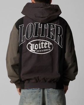 Loiter Splinter Hoodie Black/Charcoal Four Way Stretch Fabric windproof lining