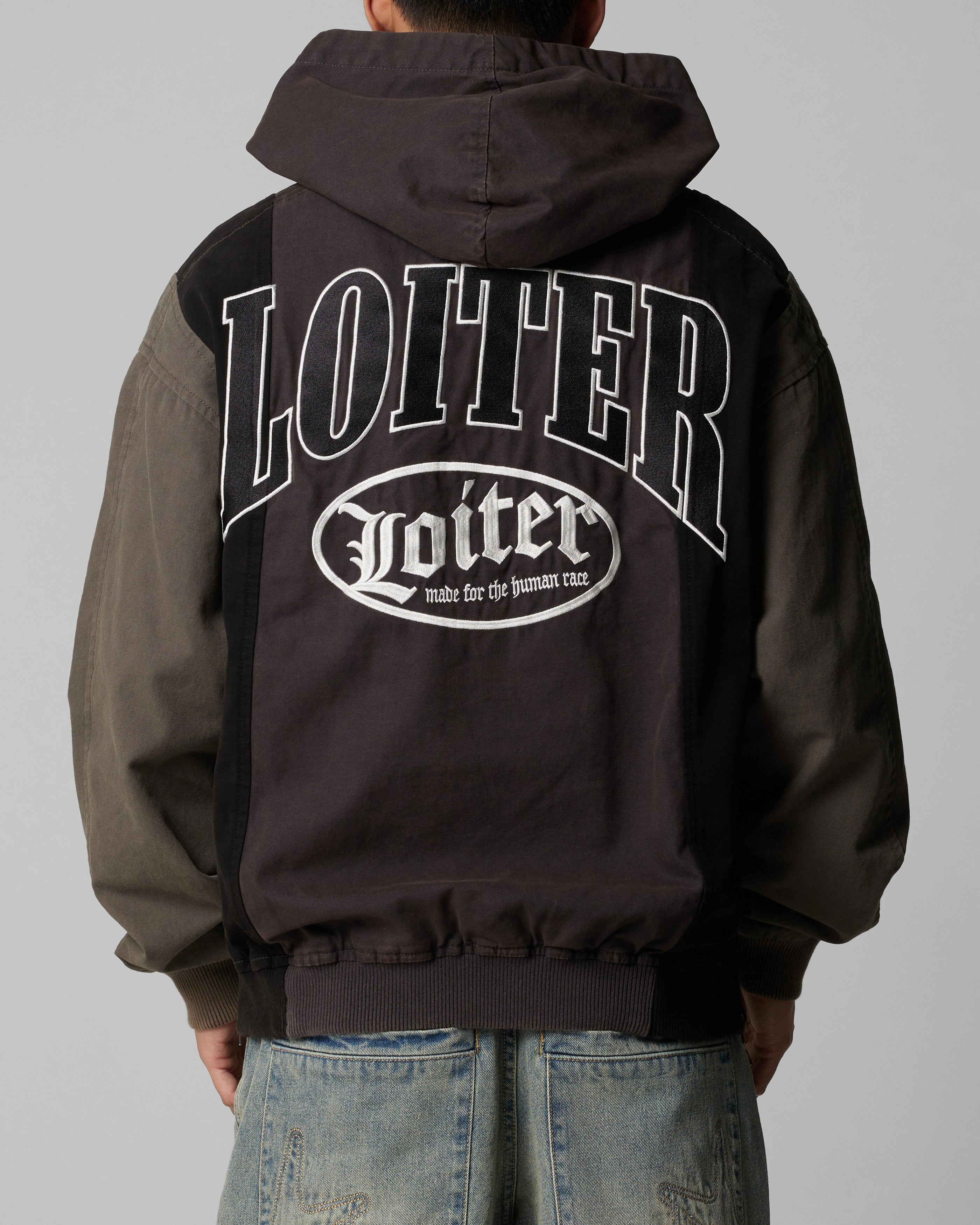 Loiter Splinter Hoodie Black/Charcoal Four Way Stretch Fabric windproof lining