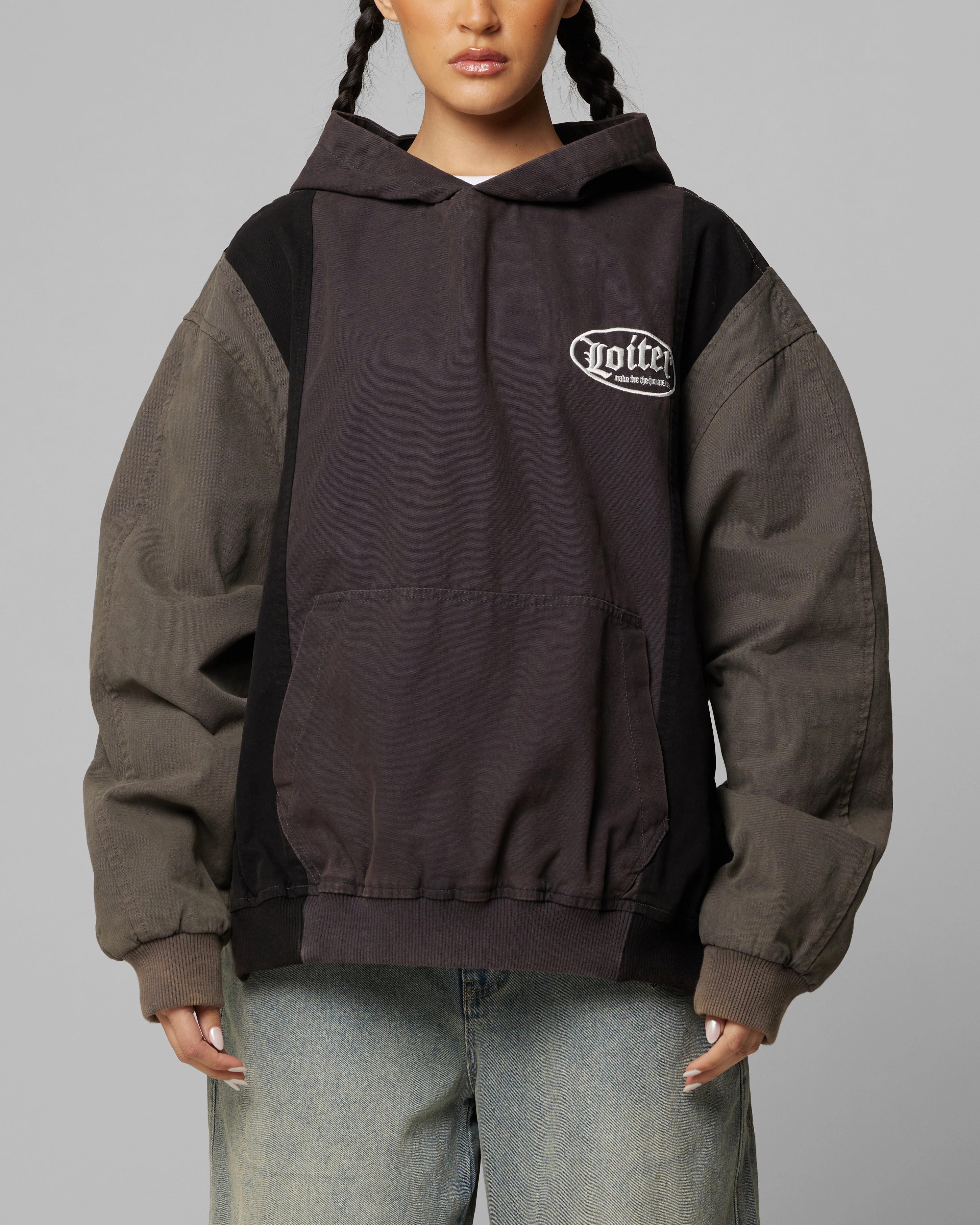 Loiter Splinter Hoodie Black/Charcoal Art