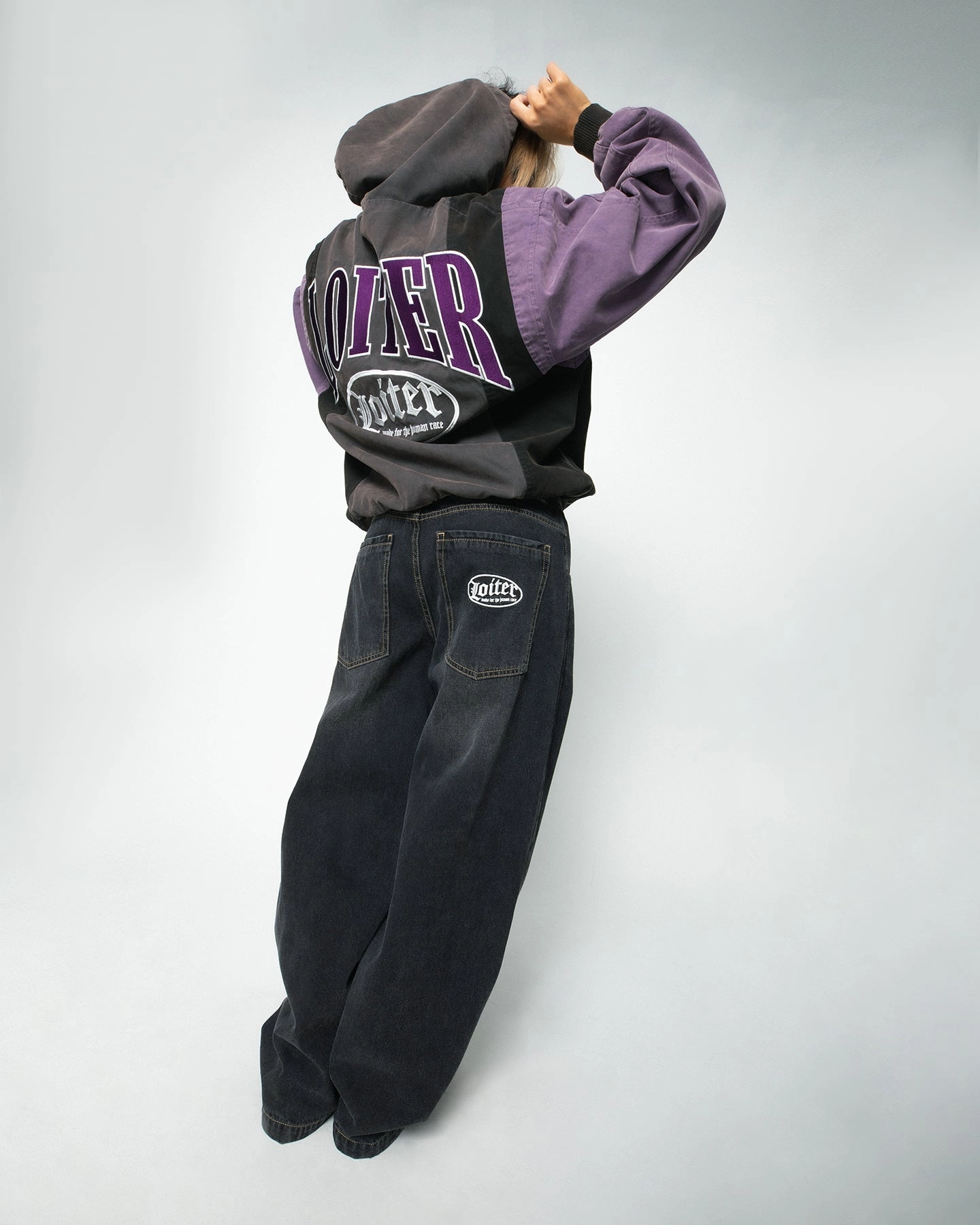 No Bulk day Loiter Splinter Hoodie Charcoal/Purple