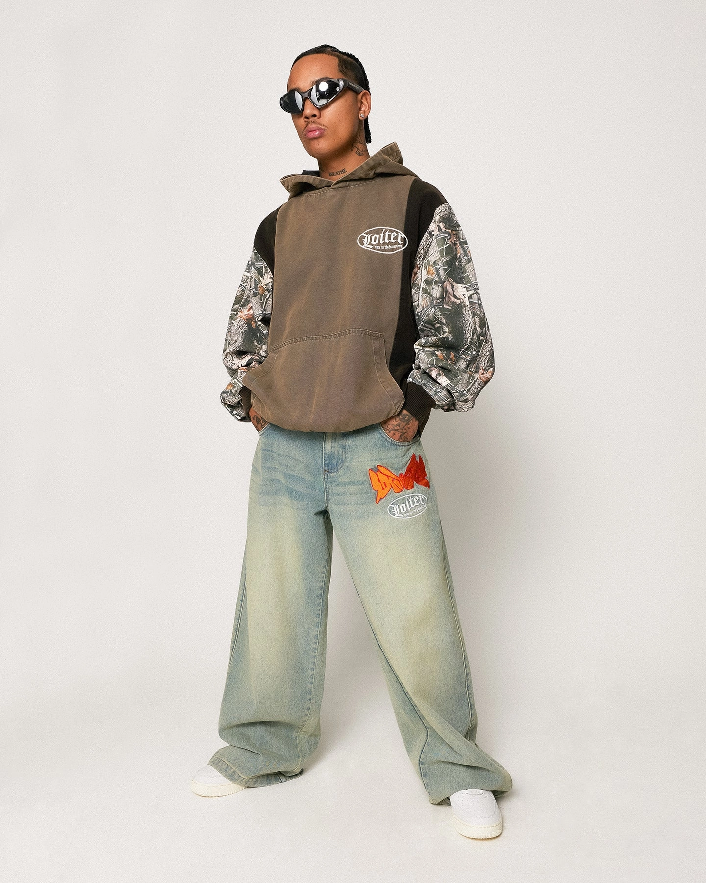 low humidity use AbrasionResistant Finish Loiter Splinter Hoodie Khaki/Camo