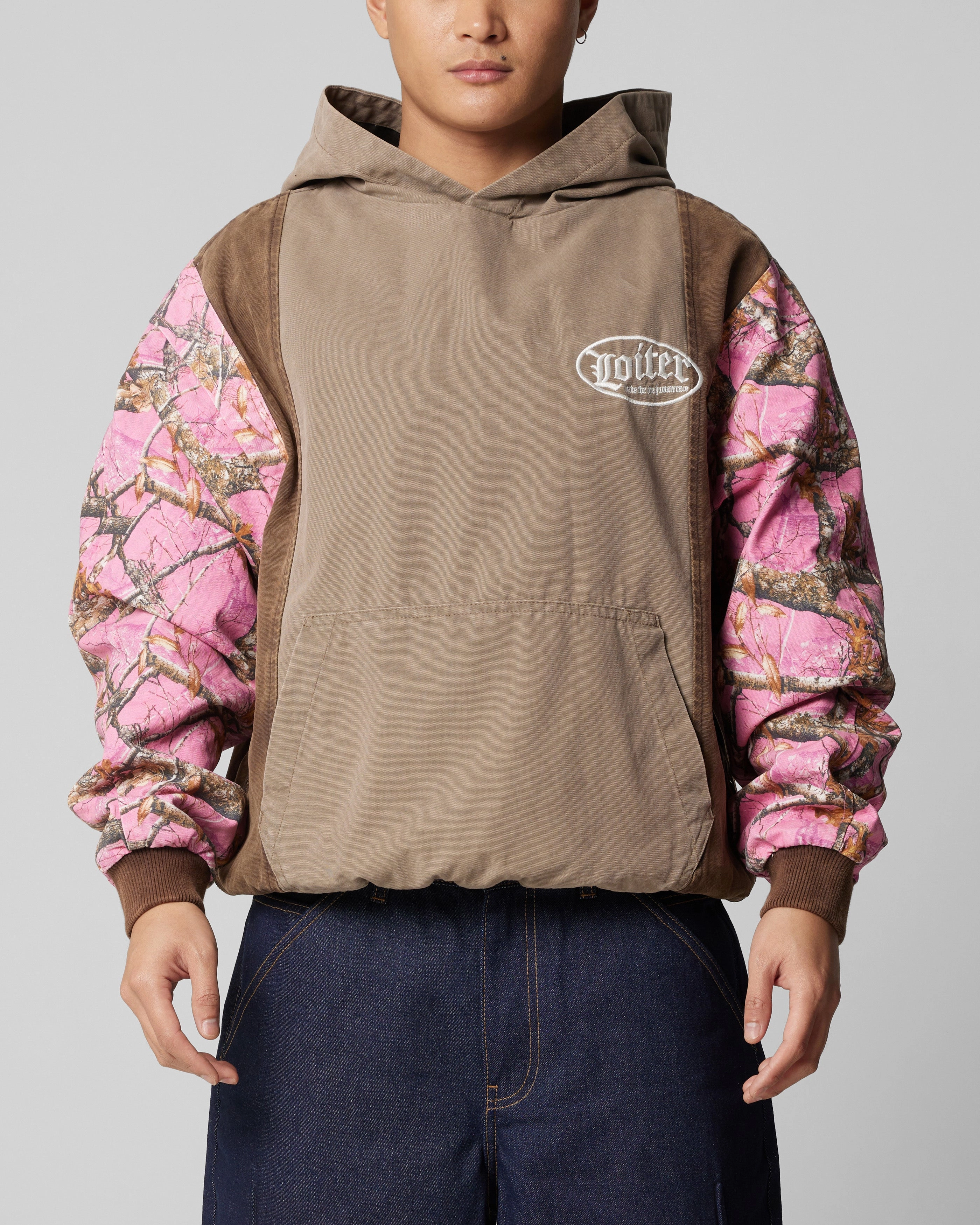 standard model small - scale Loiter Splinter Hoodie Pink Camo