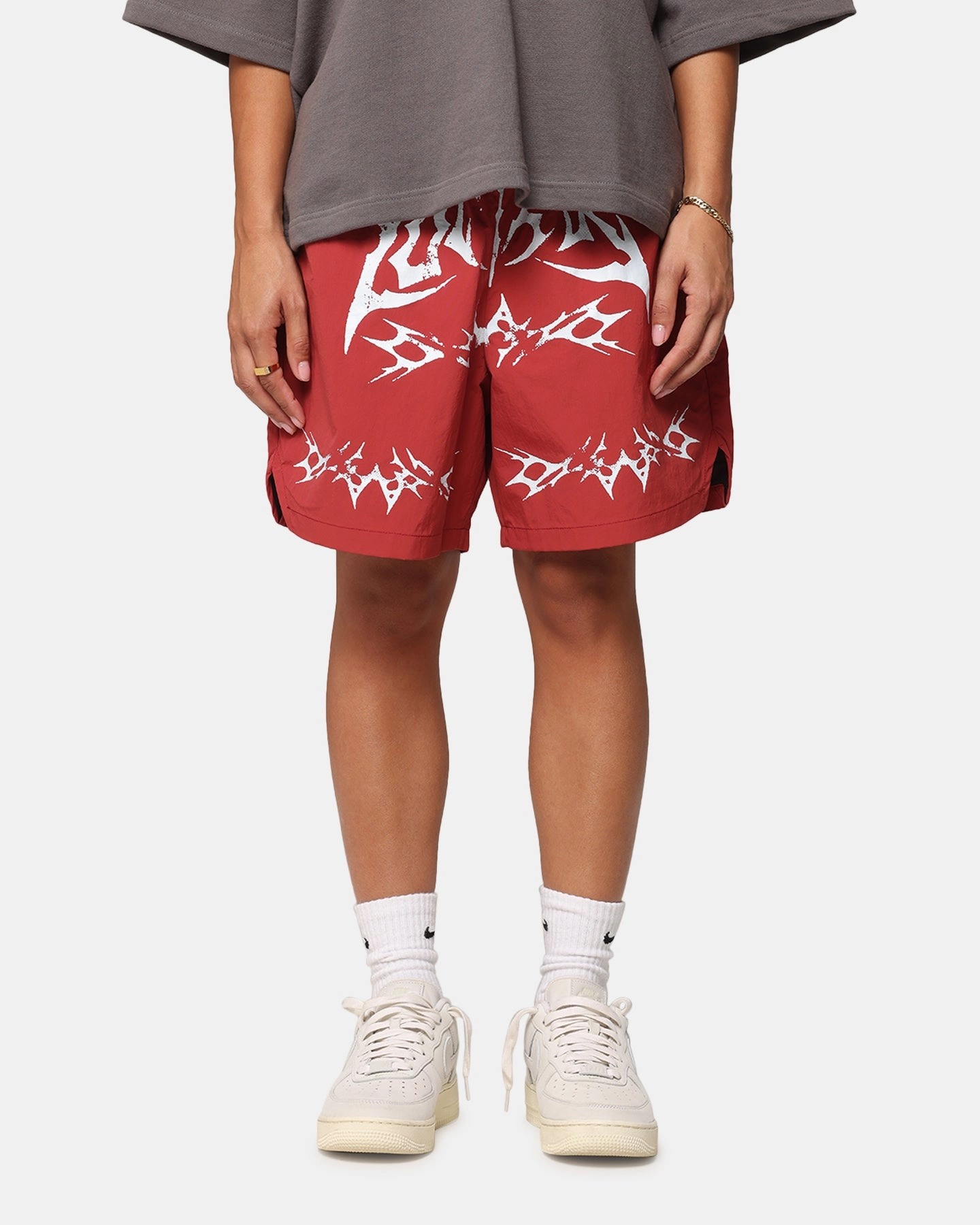 Loiter Stacked Metal Walk Shorts Burgandy Comfortable clothing Classic Appeal