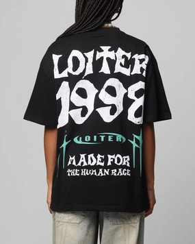 Playful Design Loiter Staple Logo Drop T-Shirt Black