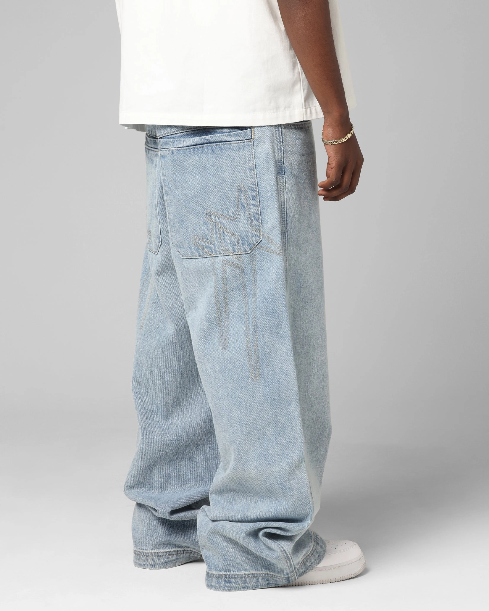 Quick Wash Loiter Star Born Jeans Washed Blue
