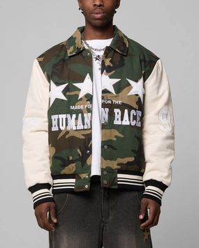 Loiter Star Child Varsity Jacket Woodland Camo tall size