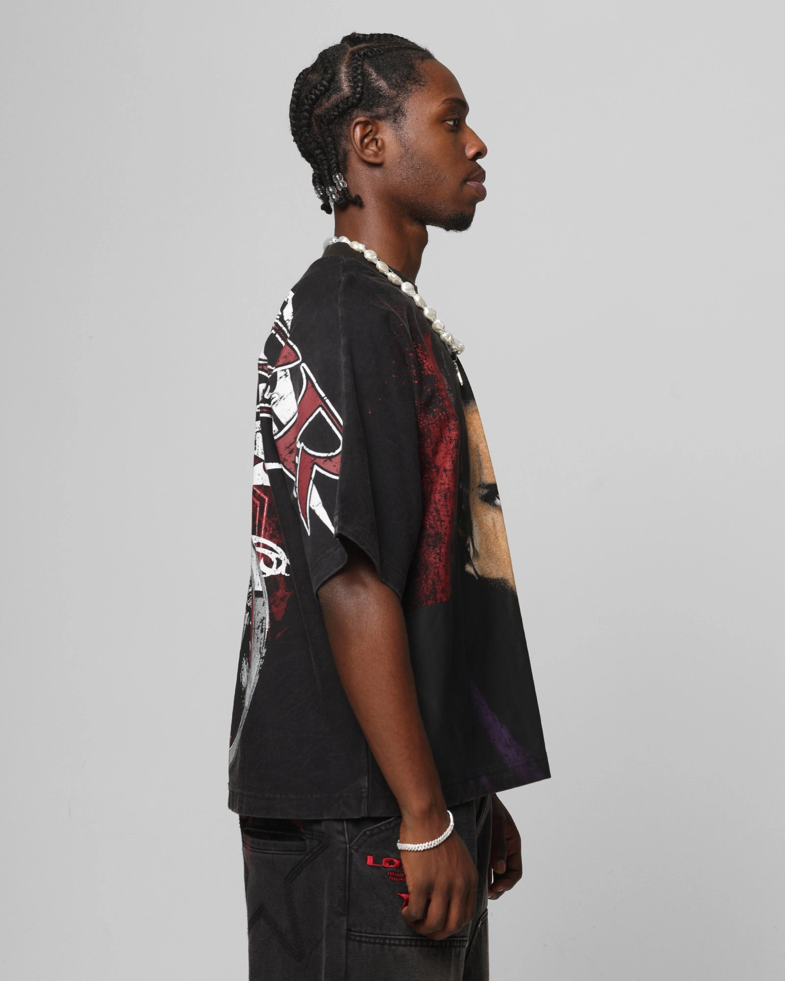 Loiter Star Wars Vader Boxy T-Shirt Washed Black Slim Silhouette weekday wear