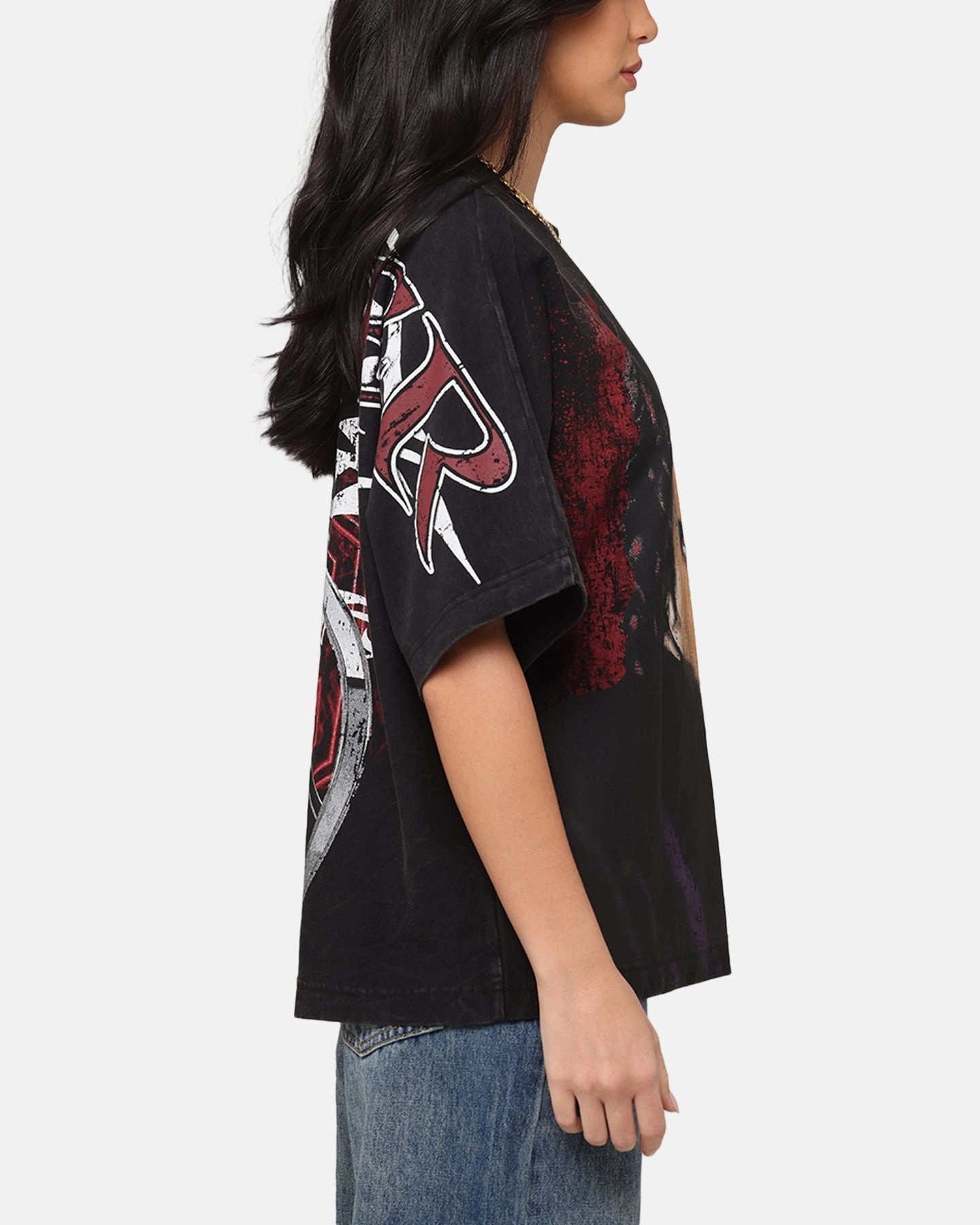 Abstract mystery Loiter Star Wars Vader Boxy T-Shirt Washed Black